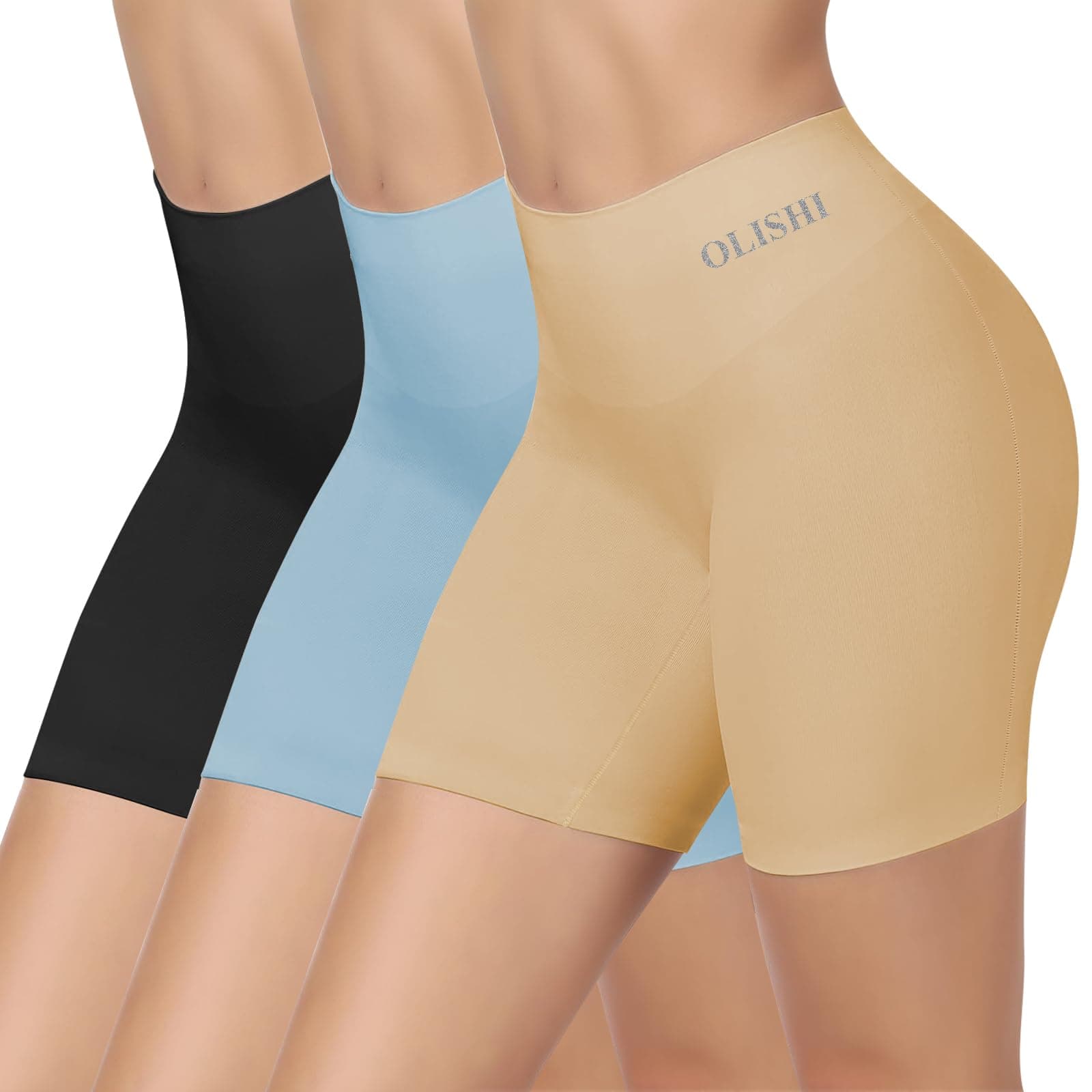 MIOTANPanties Underwear for Women Boxer Briefs Boy Shorts Seamless High Waisted 3 Packs