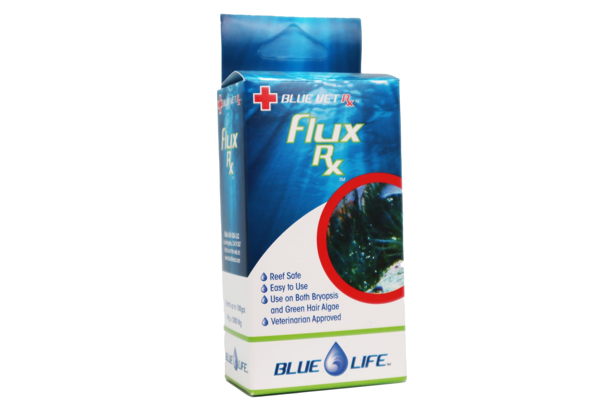 Flux RX - 2000 MG treats up to 100 safe Gal Reef, to be used as well on Bryopsis as on green algae