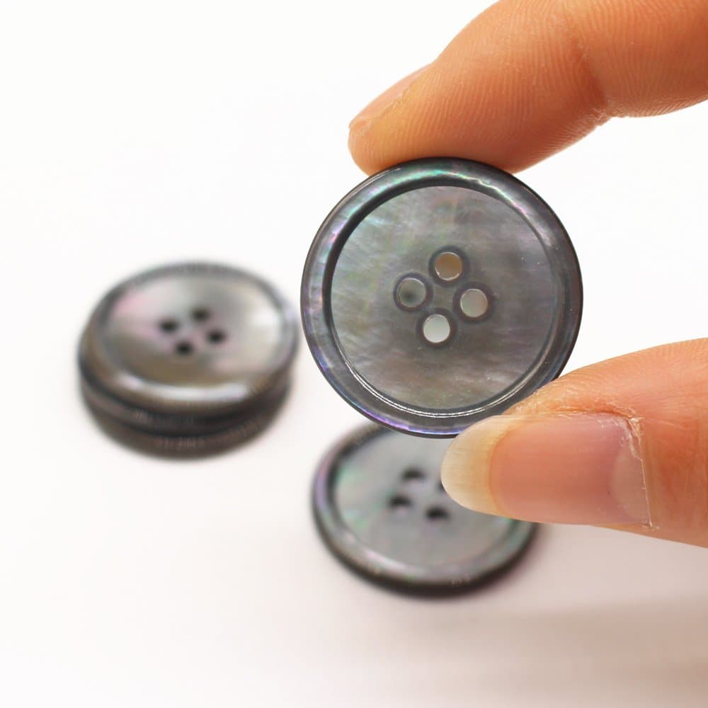 Meillia 6PCS 1 Inch (25mm) Natural Smoke Mother of Pearl Buttons Real MOP Blazer Buttons for Men's Blazers, Suits, Uniform, Jacket