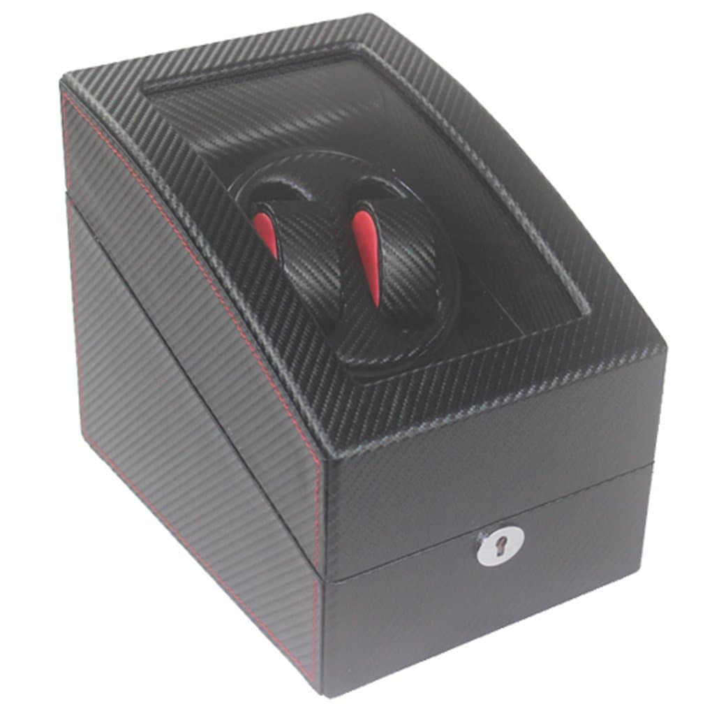 Mount Tibet Ultra Quiet Carbon Fiber Watch Winder for 2 Automatic Watches With 3 Storages