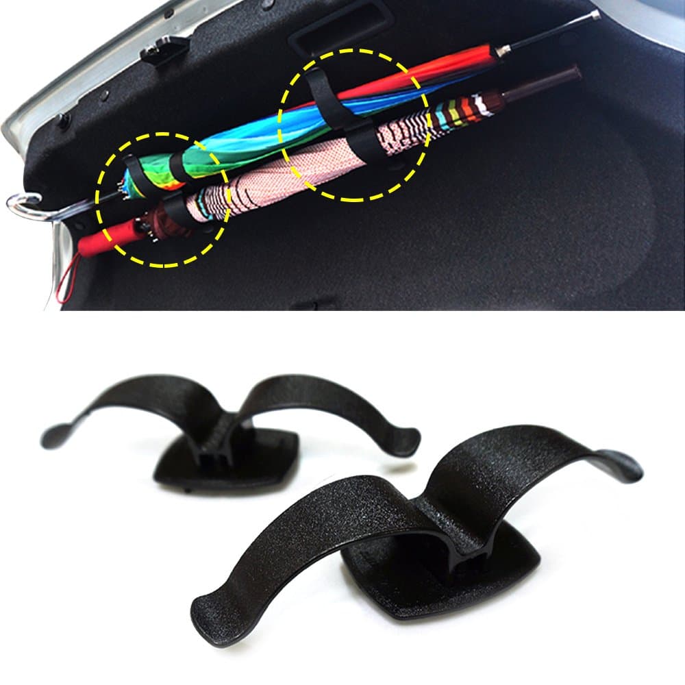 Car Universal Trunk Cargo Dual Umbrella Holder Hanger 2Pcs For Mercedes Benz
