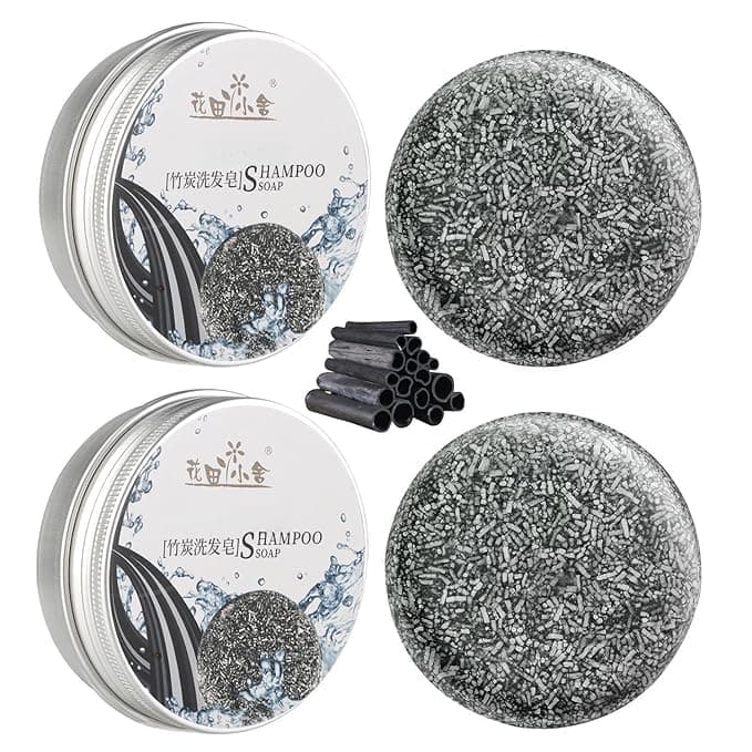Unisex Gray Hair Reversal and Repair Shampoo Bar for Men and Women - Spartan Black Soap (2pcs)