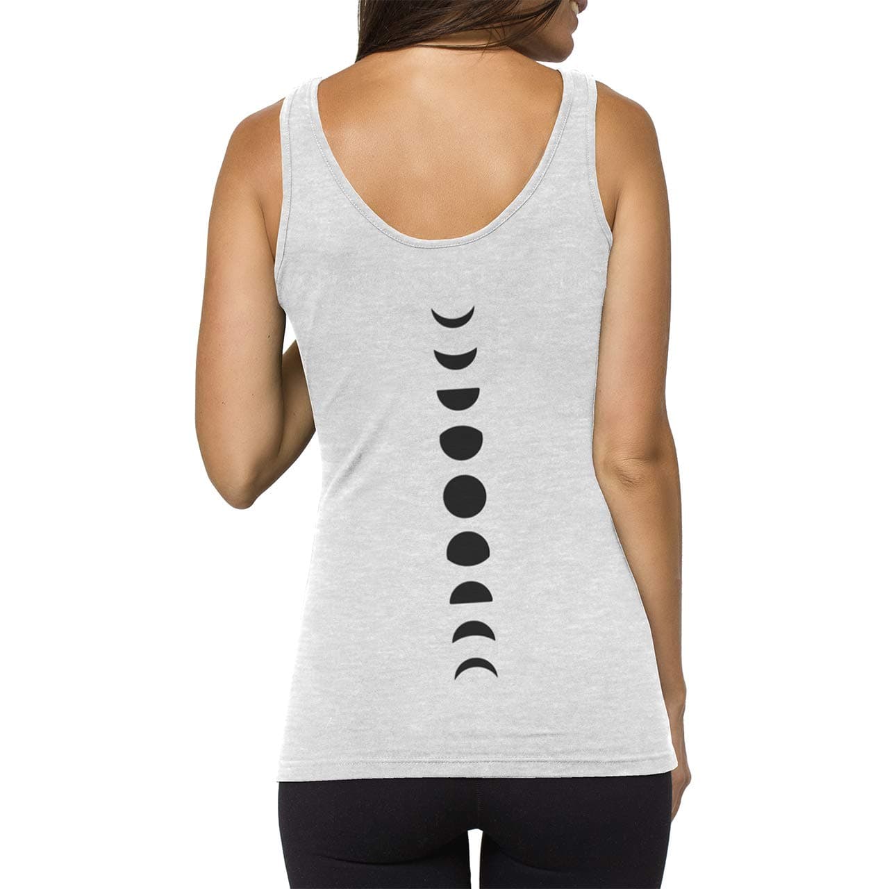TREELANCEOrganic Cotton Yoga Workout Tank Top Moon Phases Shirts Tops Tees Tanks for Women