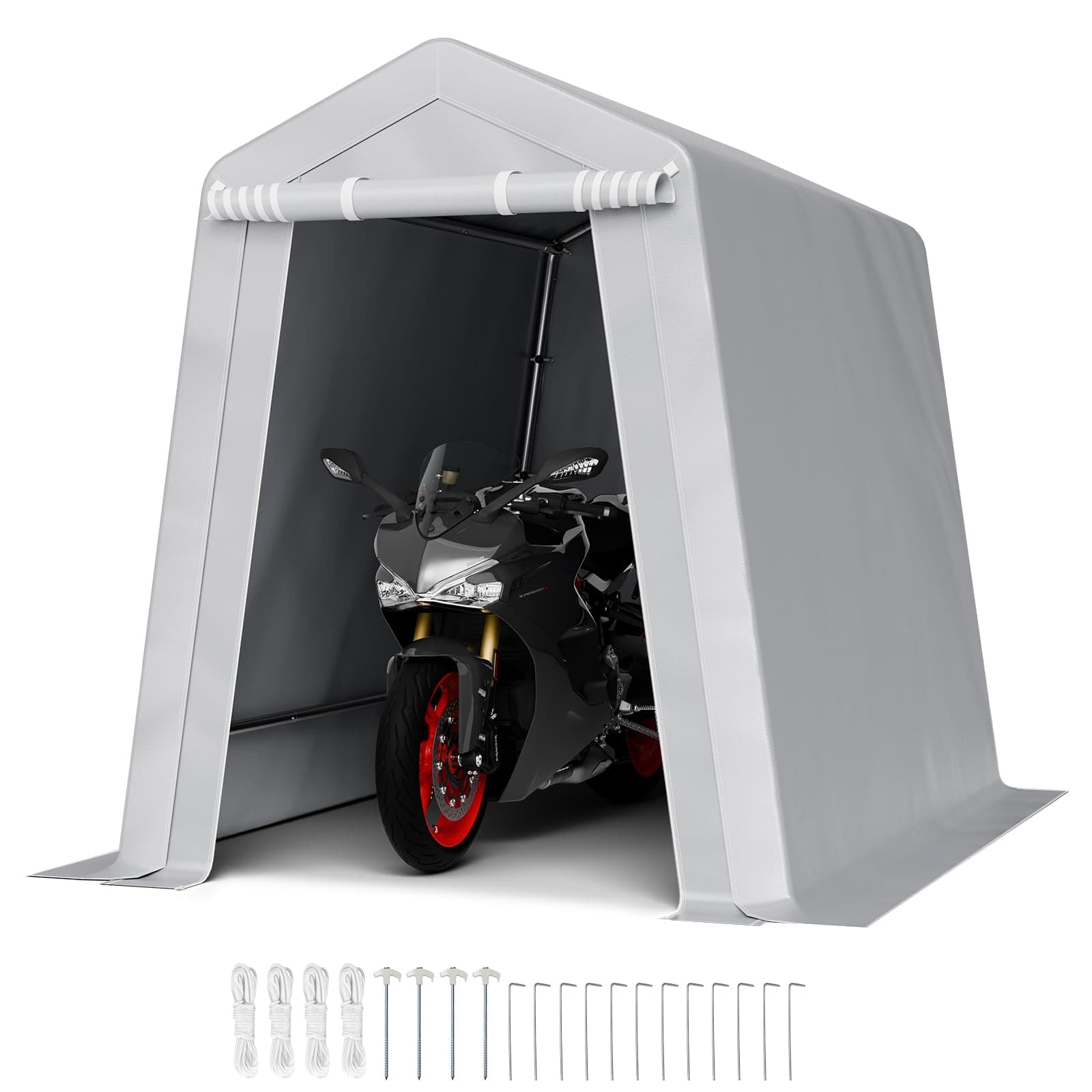 VEVOR Portable Outdoor Storage Shelter Shed, Waterproof Heavy Duty Storage Tent Garage Sheds for Motorcycle Garden Tools