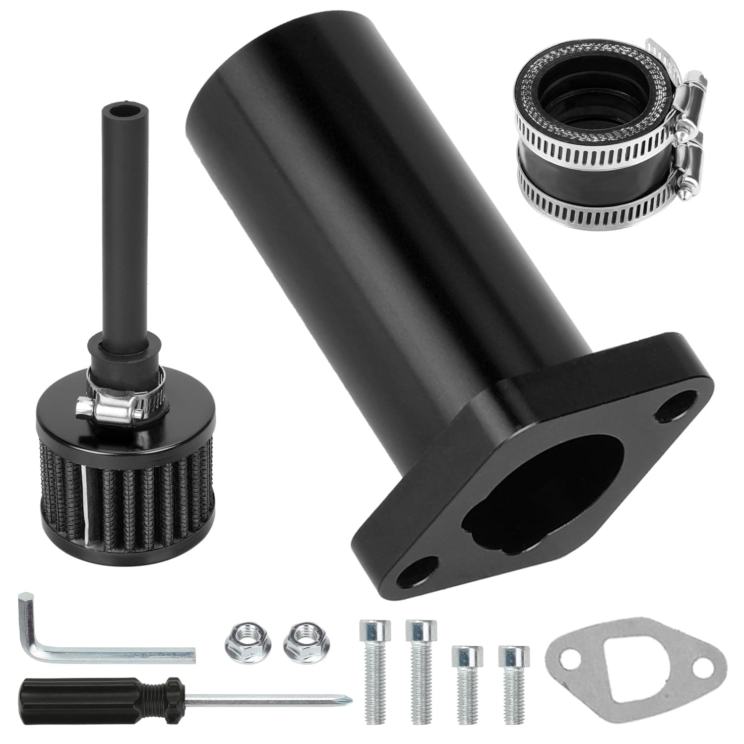 CILOYU Intake Manifold Inlet Pipe Kit Replacement for PWK 24mm 28mm PE Carburetor Predator 212 224 196cc 200cc Engine Coleman Mini Bike CT200U BT200X KT196 Baja Warrior MB200 GX200 6.5hp Go Kart Parts