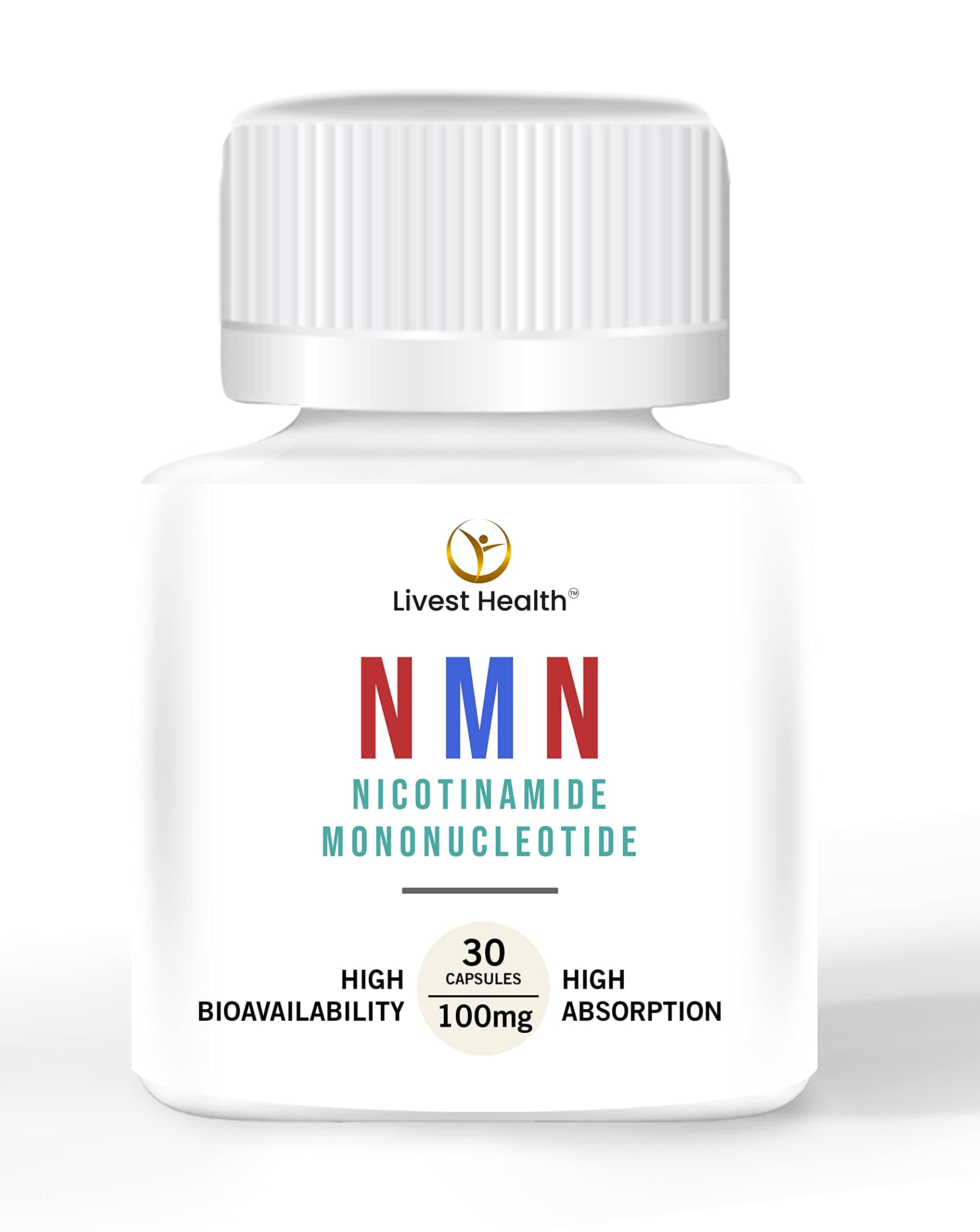 Livest Health Nicotinamide Mononucleotide (NMN) Supplements For Longevity 30 Capsules 100 mg