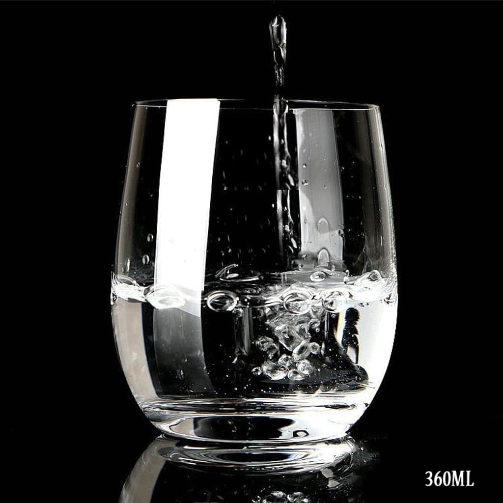 Whiskey Glasses Pack of 4 Heat-resistant Round Lead-free Creative Drinking Glass Juice Cup Beer Mug UOMUN (Capacity : 360ml)