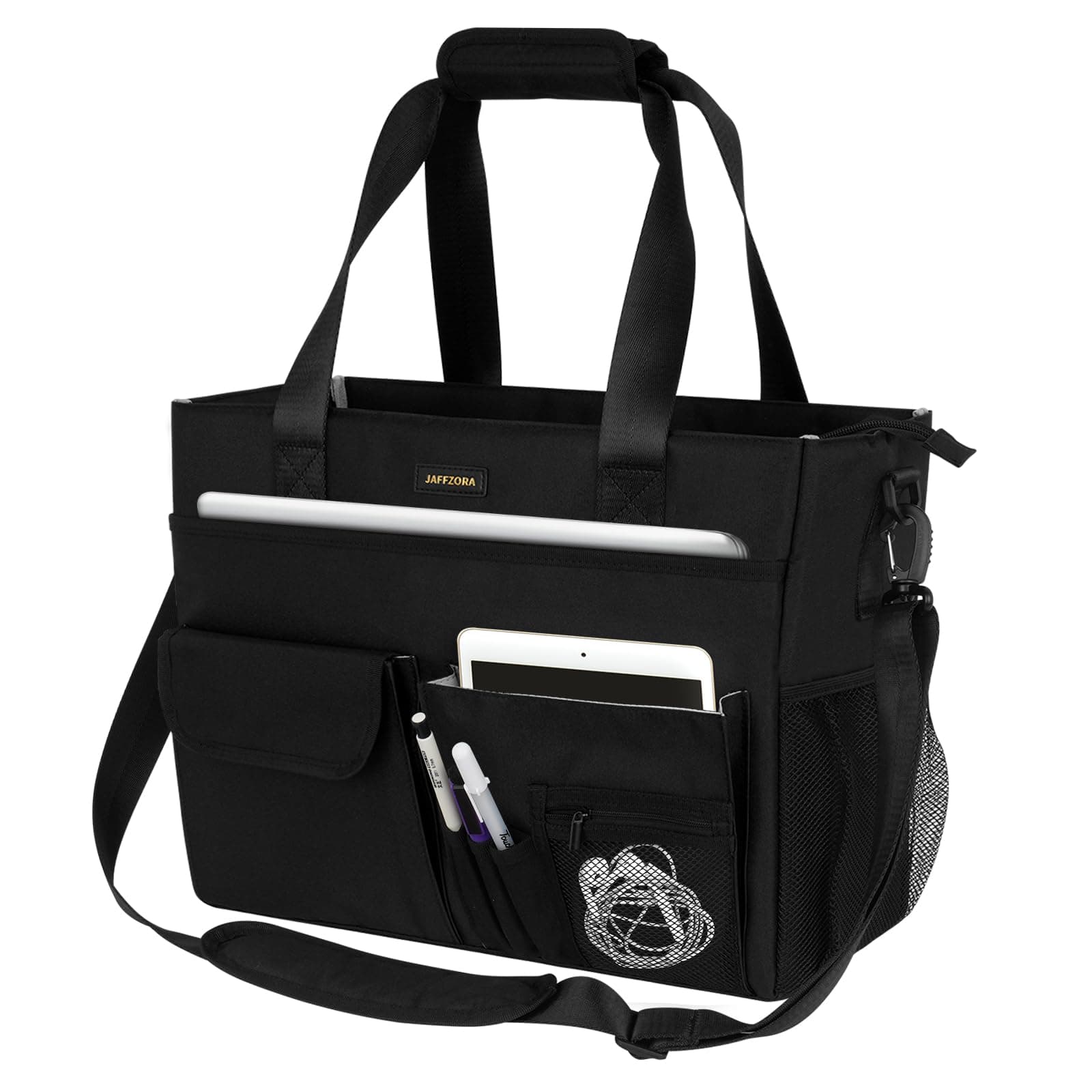 JaffzoraTeacher Tote Bag for Women Work,15.6Inch Women Laptop Tote, Professional Messenger Bag for Nursing, Office,College