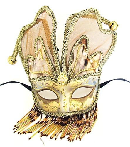 Venetian Mask Masquerade Angel Wings Bronze Mardi Gras Halloween Costume