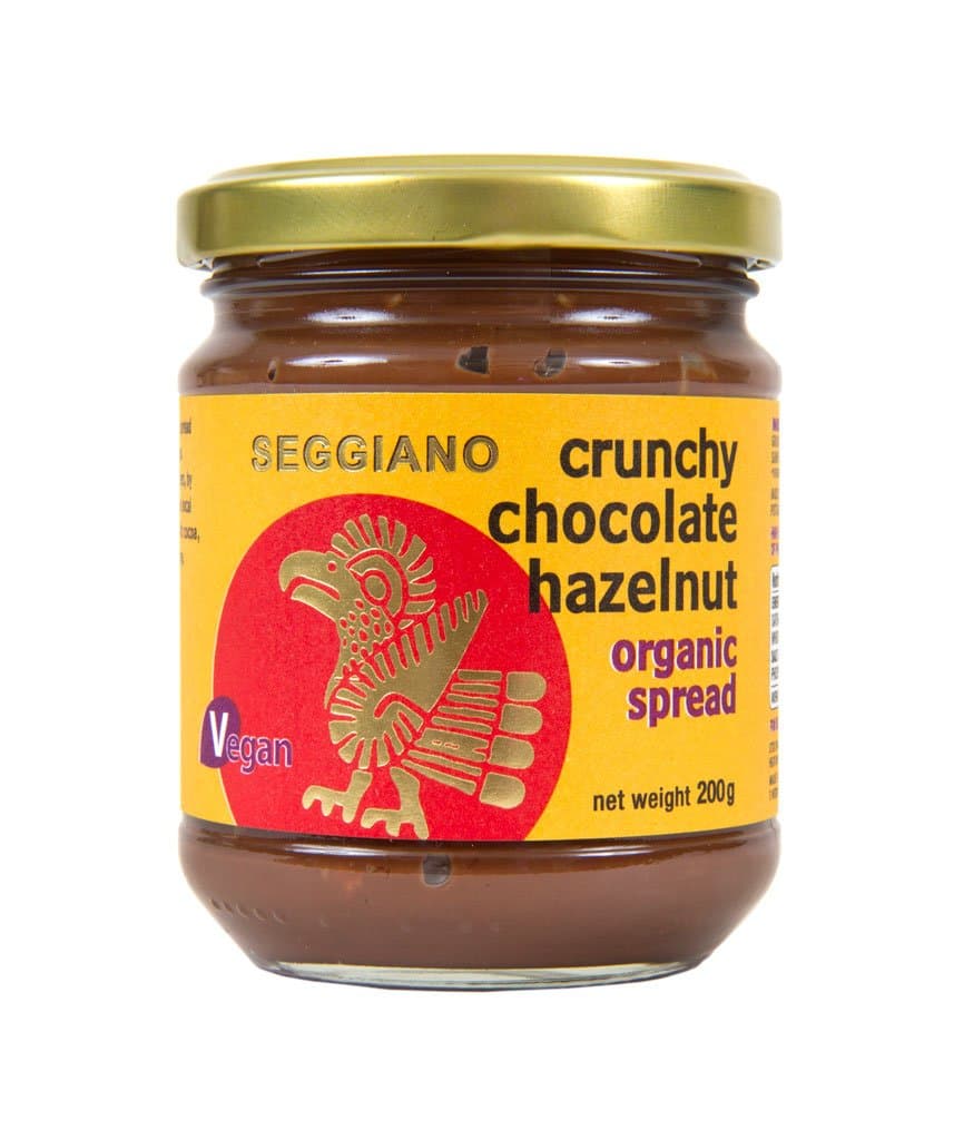 Seggiano Organic Crunchy Chocolate Hazelnut Spread 200g - Dairy Free Chocolate Spread - Vegan, Vegetarian, GMO Free, Gluten Free, Wheat Free & Palm Oil Free