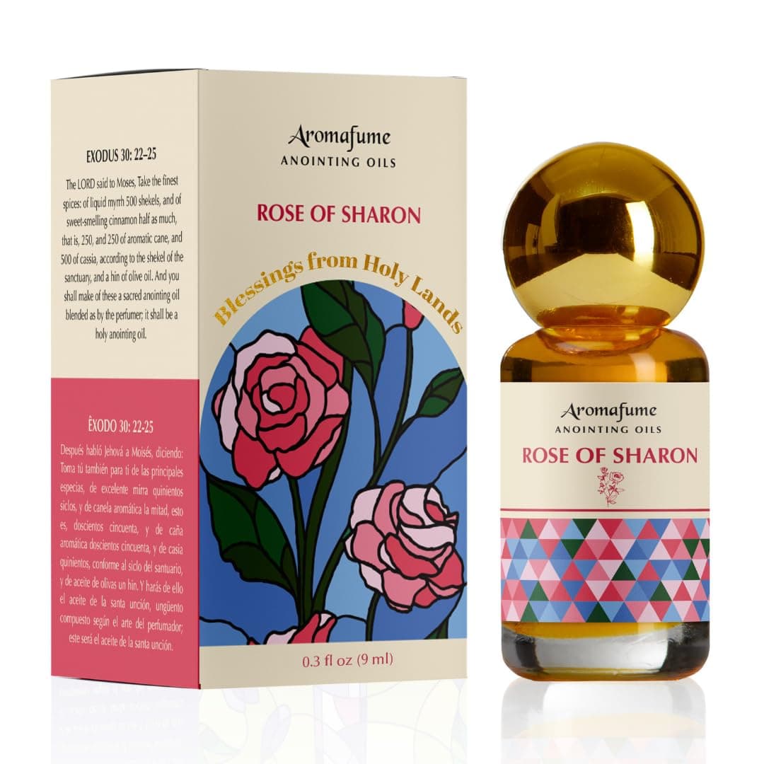 Rose of Sharon Anointing Oil 9ml (0.3 fl oz.) | Blessings from The Holy Lands | Blessed from Jerusalem | Biblical Spices | Christian Gifts | Holy Oil for Prayer and Protection