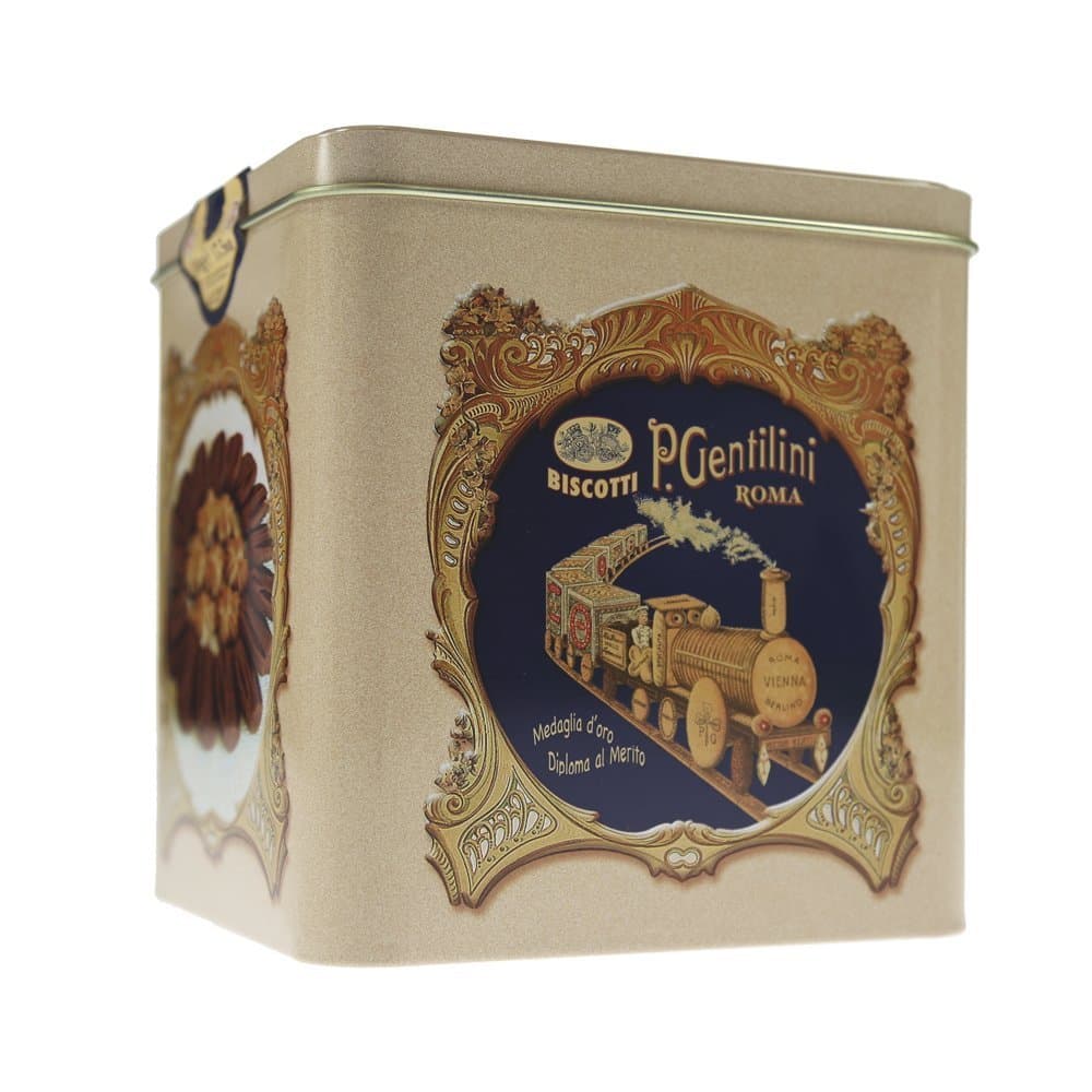 Gentilini The Classic Italian Biscottiera Cookie Tin Box 500 Gram - Pack of 2