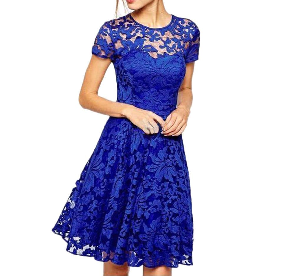 Eliffete Sexy Short Lace Royal Homecoming Party Dress Vintage Gowns for Women