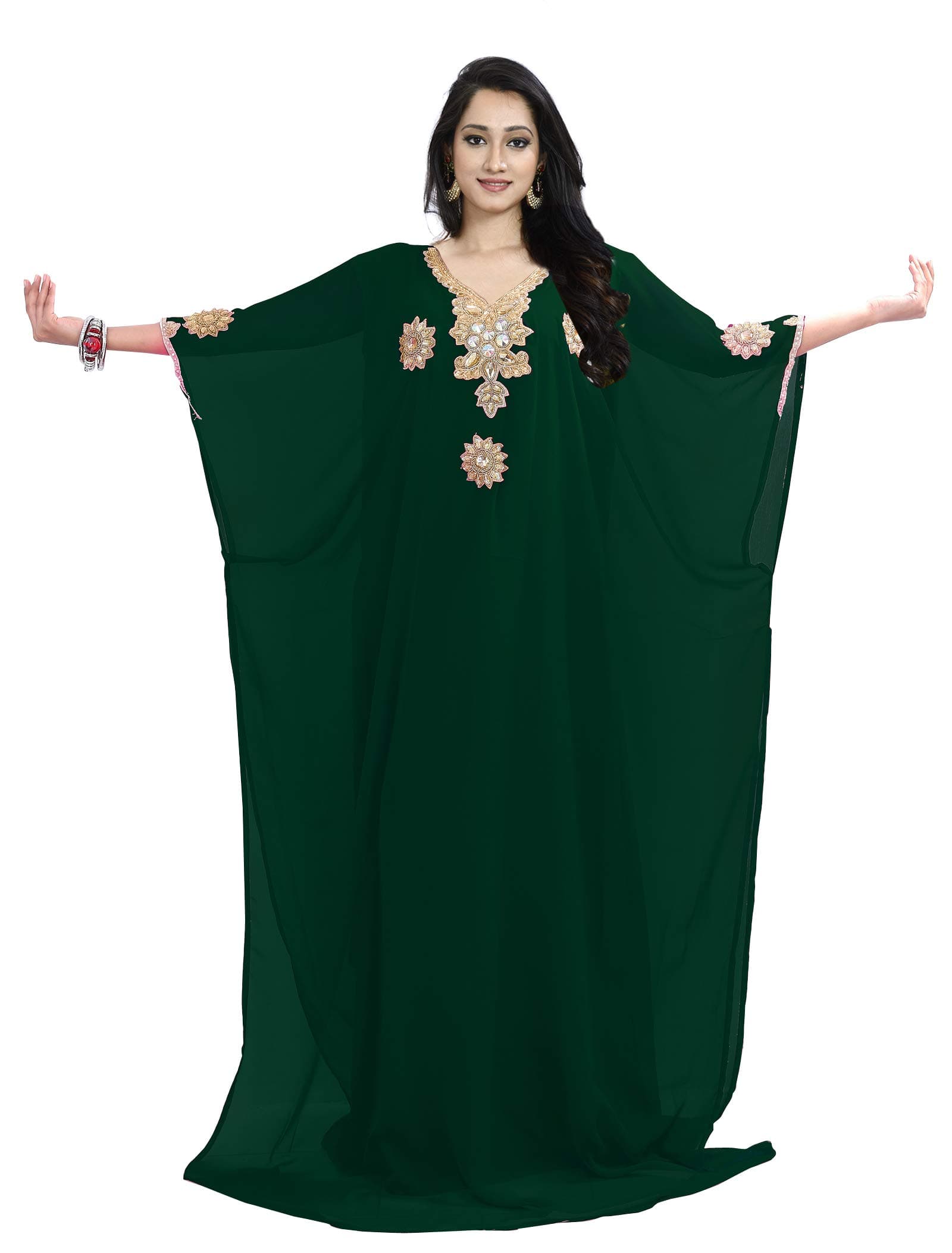 Women's Kaftan Maxi Dress Farasha Caftan KFTNGOLD-Green