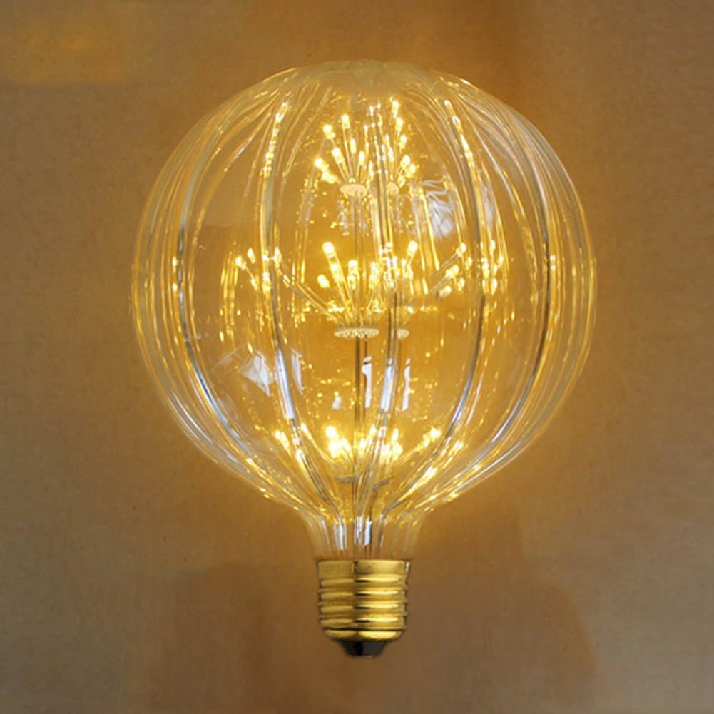 Decorative Light Bulbs,XinRong G150 Pumpkin Shaped AC220V 3W E27 Starry Sky LED Edison Light Bulb 2200K Firework Home Decor Christmas Lighting Lamp [Energy Class A++]