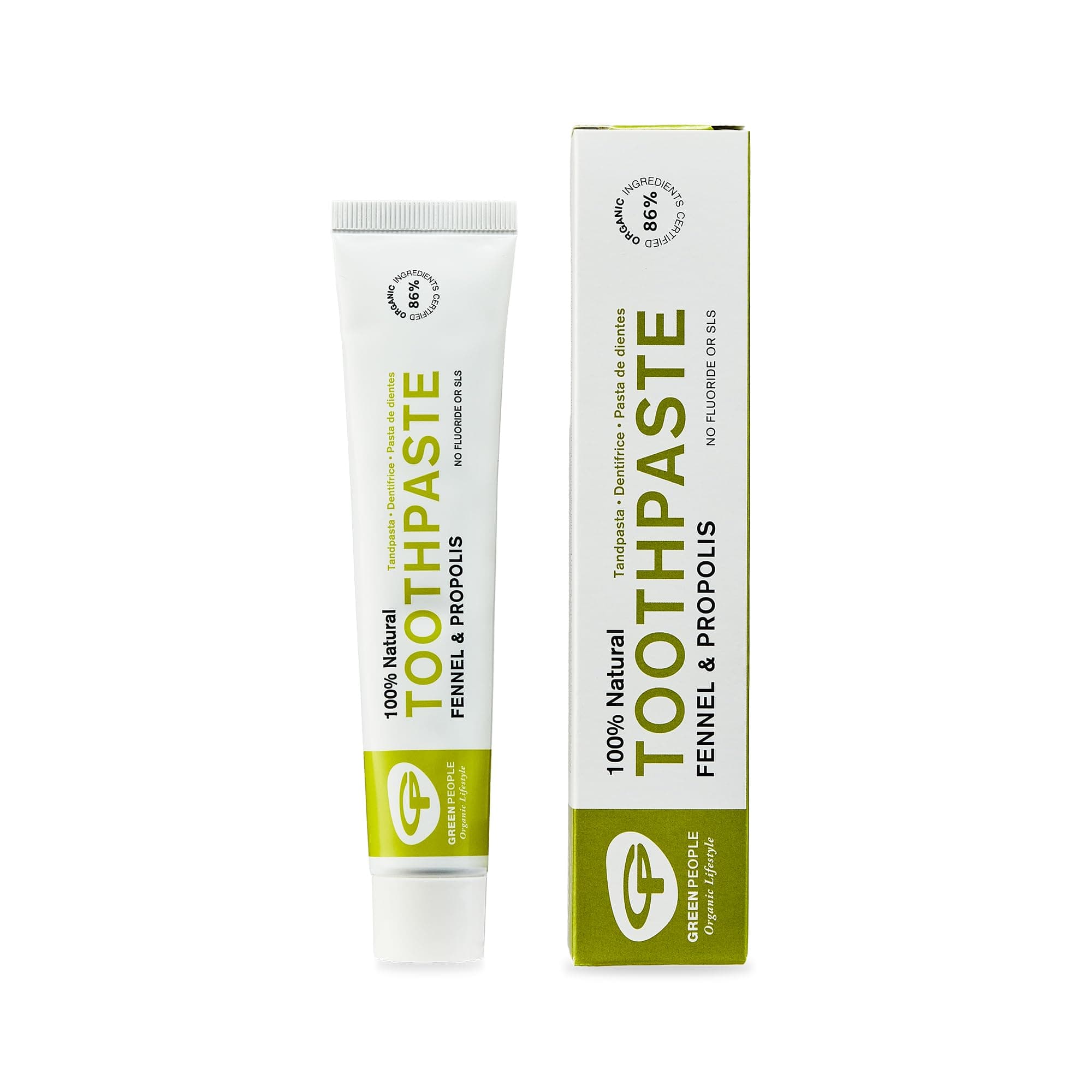 Green People Fennel & Propolis Toothpaste 50ml | 100% Natural Non-Mint Toothpaste for Adults | Certified Organic Dental Care | Fluoride Free & SLS Free | Toothpaste for Sensitive Gums | Cruelty Free