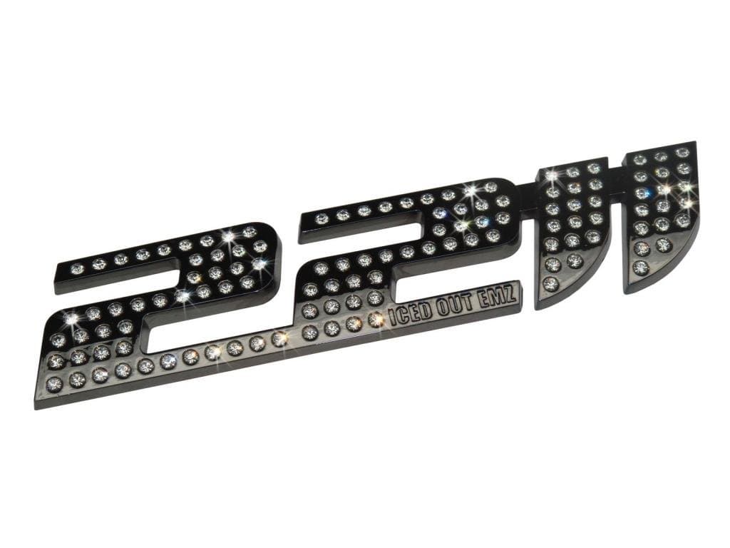 22 Inch Iced Out Emz Wheel Emblem Platinum Black Chrome (pack of 2)