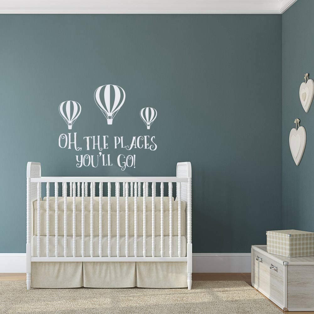 Littledollz N.SunForest Children Wall Decals Dr Seuss Quotes Oh The Places You'll Go Balloons Wall Decal Kids Room Quote Dr Seuss Nursery Decor Playroom Decor 22 Inch