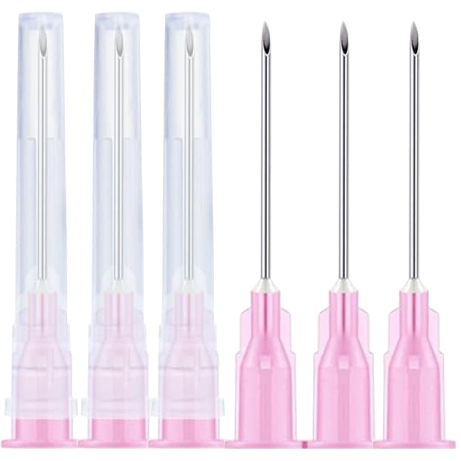 100Pack -18Ga 1.5inch(38mm) Dispensing Needles with Luer Lock,Individual Package of Injection Syringe Accessories ,Suitable for Refilling Liquid, Inks,Livestock and Industry