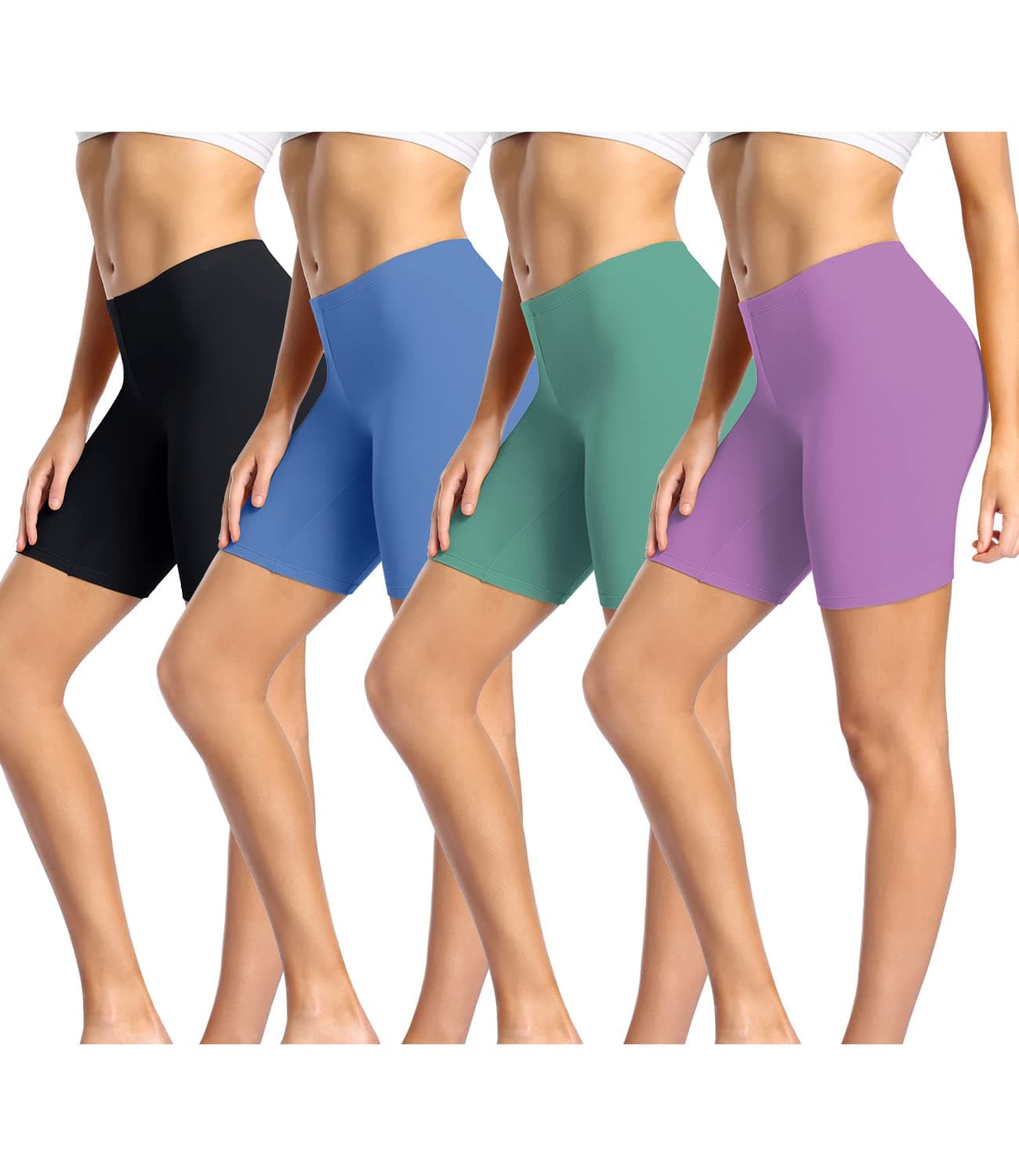 Women's Cotton Boy Shorts Underwear Anti Chafing Soft Biker Short Plus Boy Shorts Panties 4 Pack