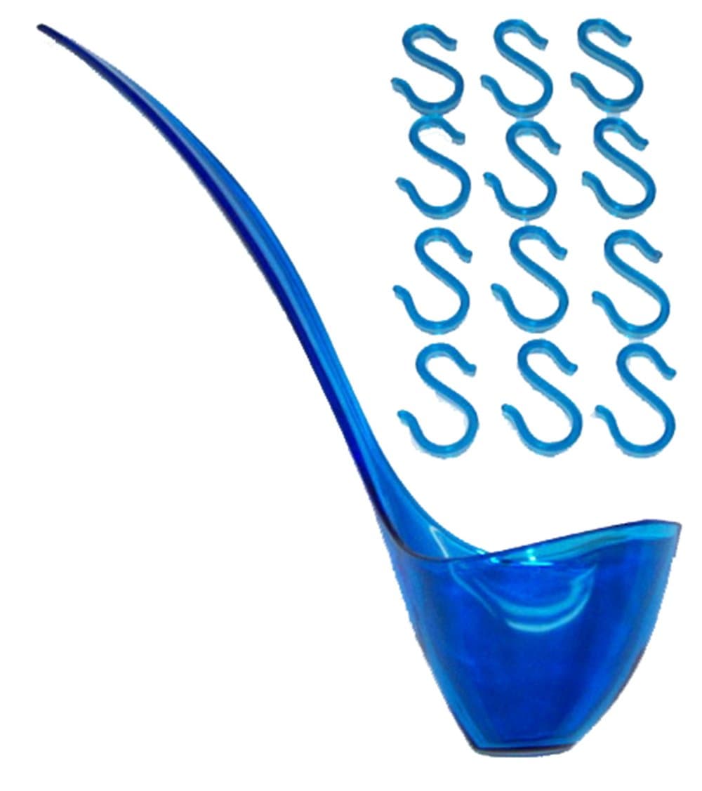 Indiana Harvest Princess Blue Plastic Punch Bowl Ladle & 12 Plastic Matching Hooks