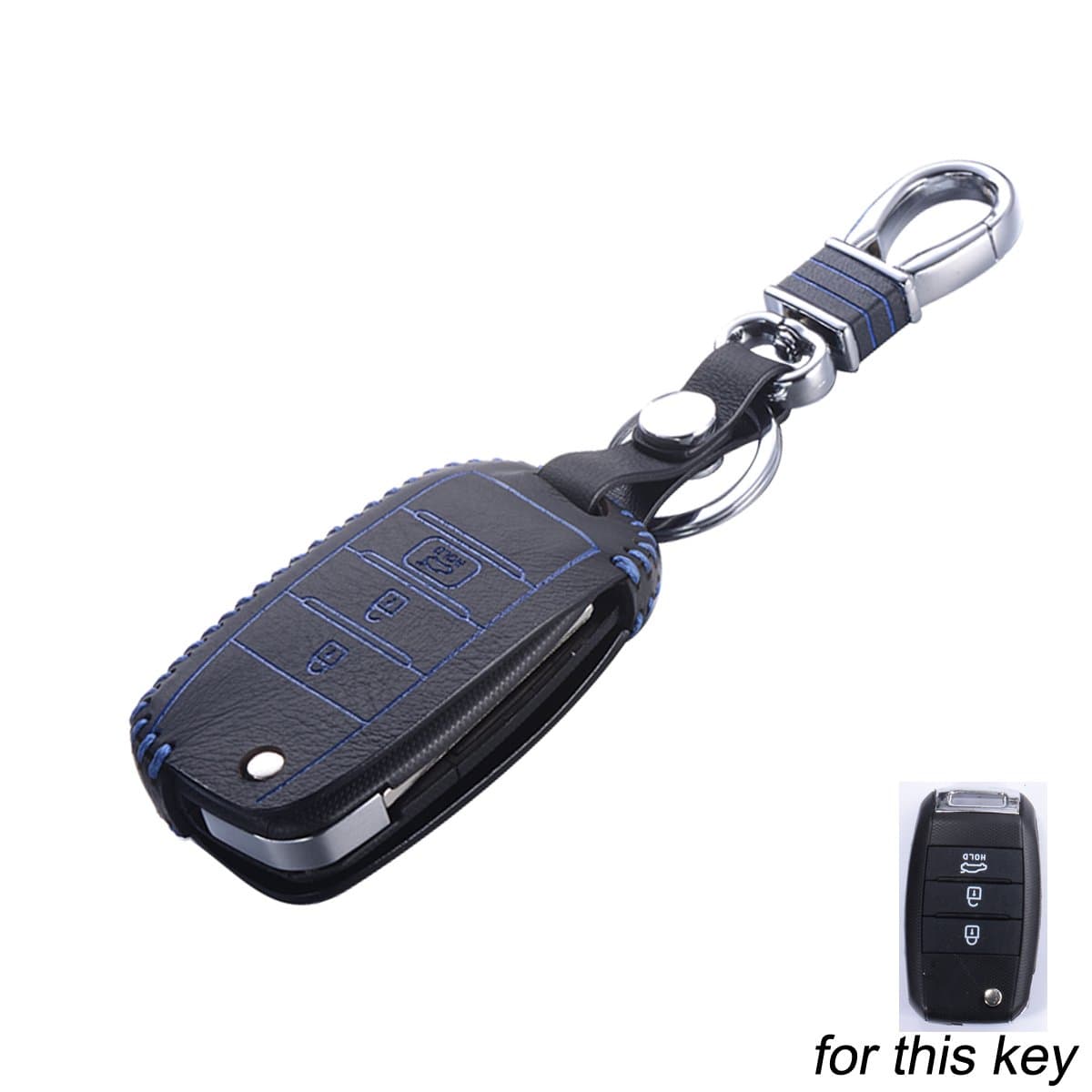 MAXIOU Key Fob Protect Cover for Kia Ceed Sorento cerato K3 K3S K4 K5 KX3 Sportage KX5 Case Skin Bag for Smart and Folding Keys (Blue, Folding)