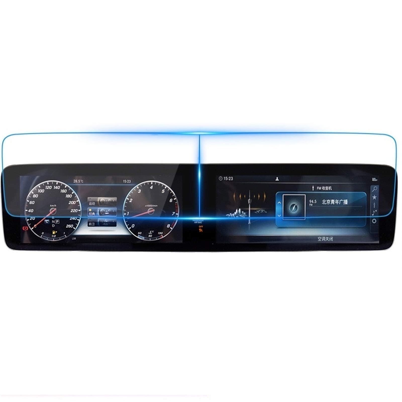 ZFM Tempered Glass Screen Protector for Mercedes-Benz EQC & A/B/CLA/GLB – 9H Hardness, Anti-Glare, Dual 10.25” MBUX Touch Screen Protection