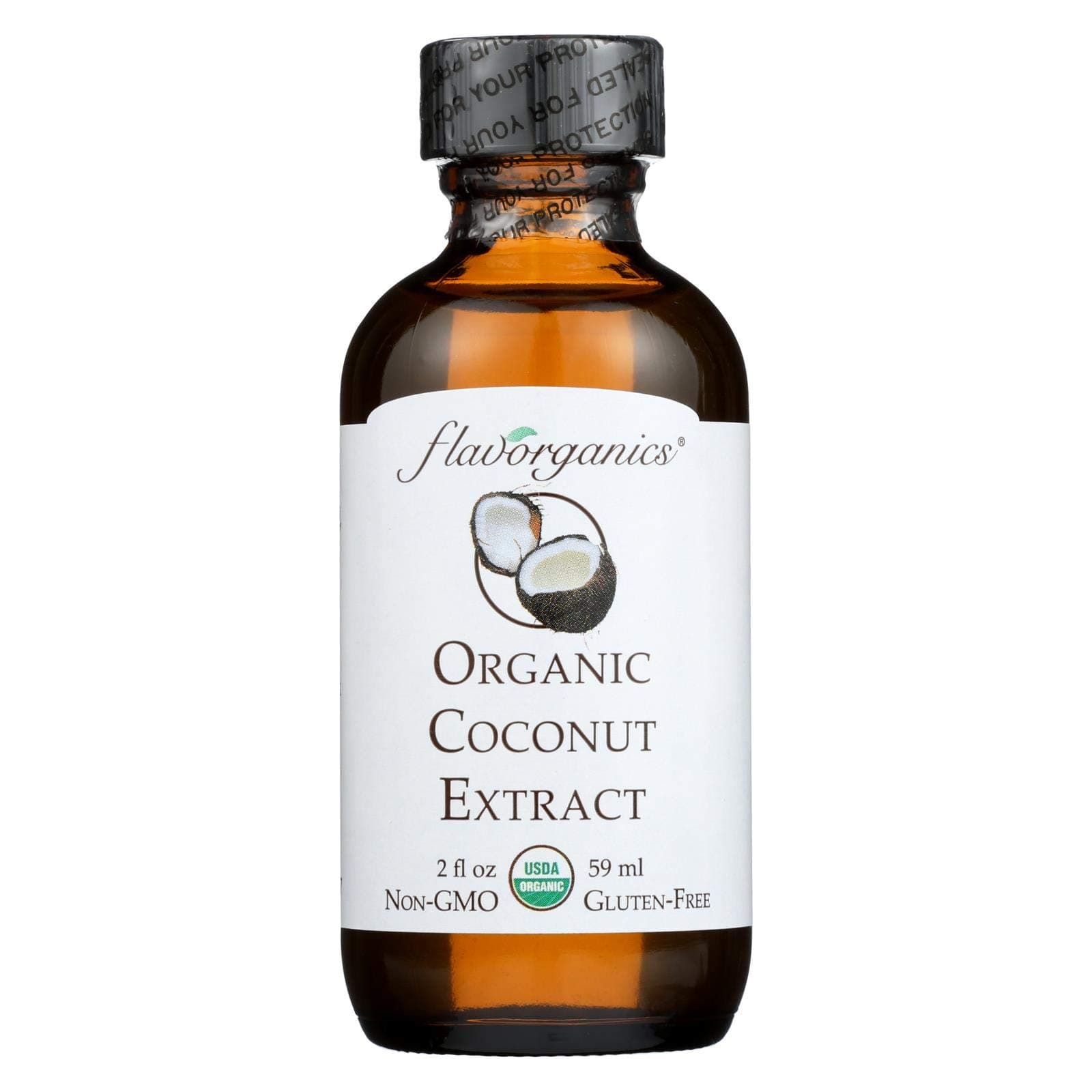 Flavorganics Organic Coconut Extract - 2 oz - 95%+ Organic - Kosher - Gluten Free - Non GMO