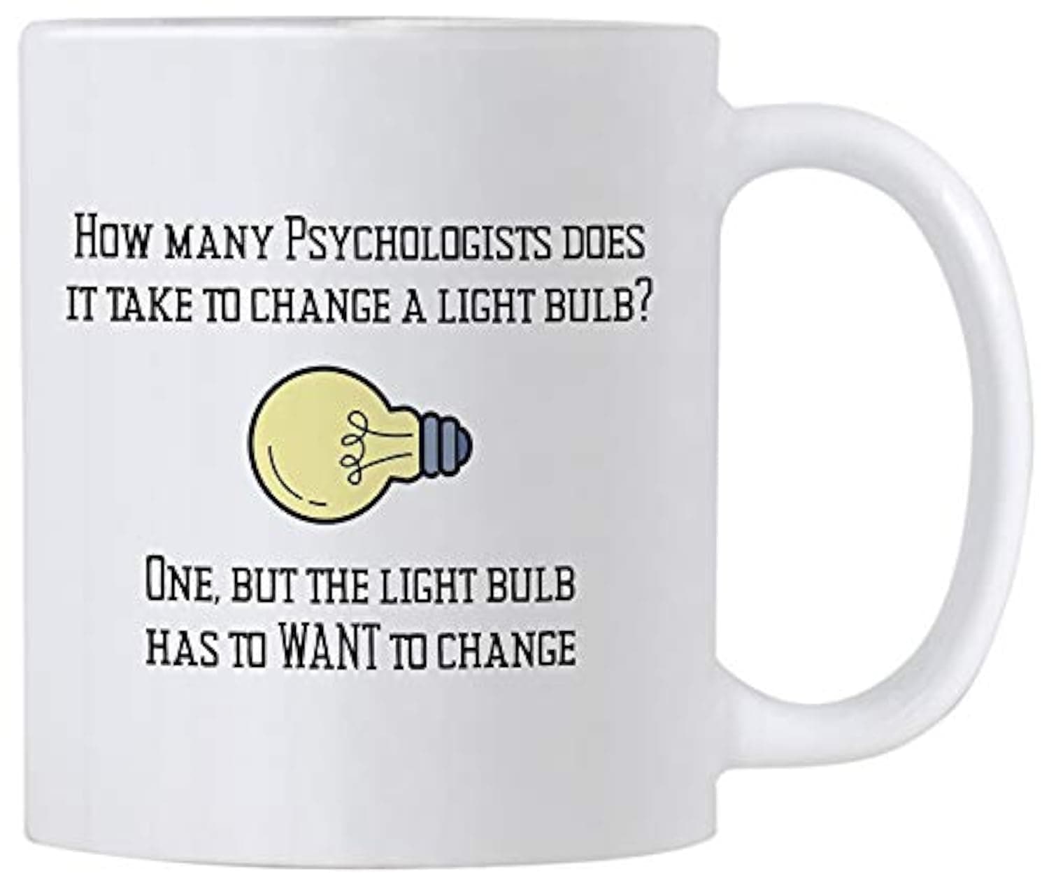 Casitika Psychology Gifts. 11 oz White Ceramic Psychologist Coffee Mug. Funny Psychiatrist or Psychologists Light Bulb Joke.