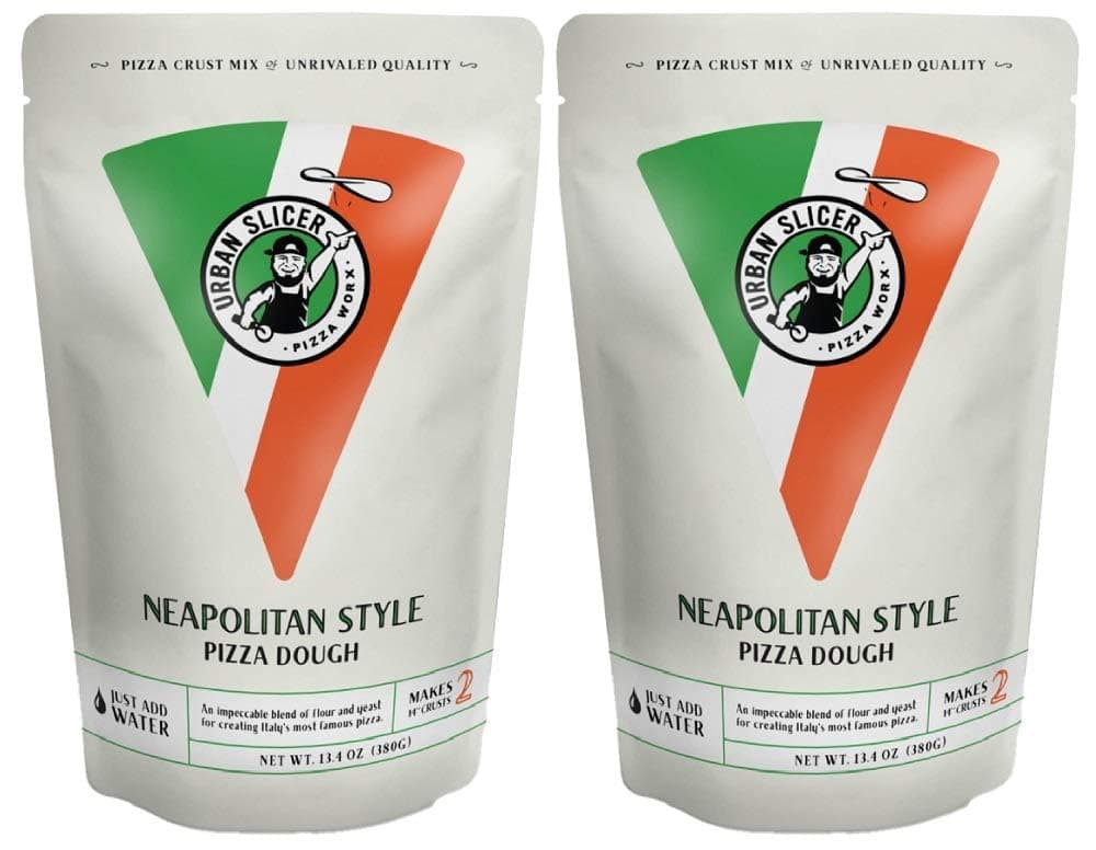 Pizza Worx - Neapolitan Style Pizza Dough - At-Home Pizza Making Kit for Classic Artisan Crust - 13.4 oz. Bags - 2 Pack - Makes 4 Pizzas