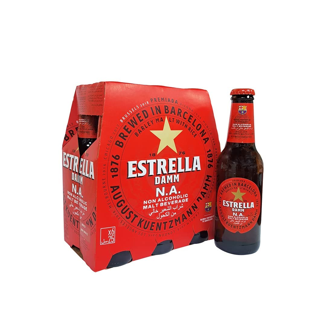 Estrella Damm Non Alcoholic Malt Drink 250ml x 6