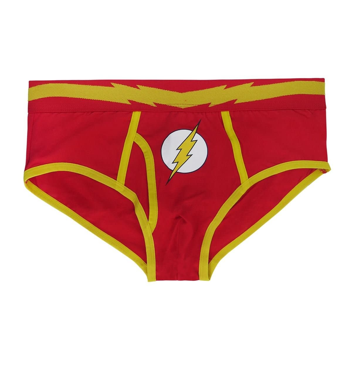 Superhero Stuff Flash uwflshsymfash-x-XLarge -40-42 Flash Men Symbol Underwear Fashion Briefs - Extra Large 40-42 Scarlet