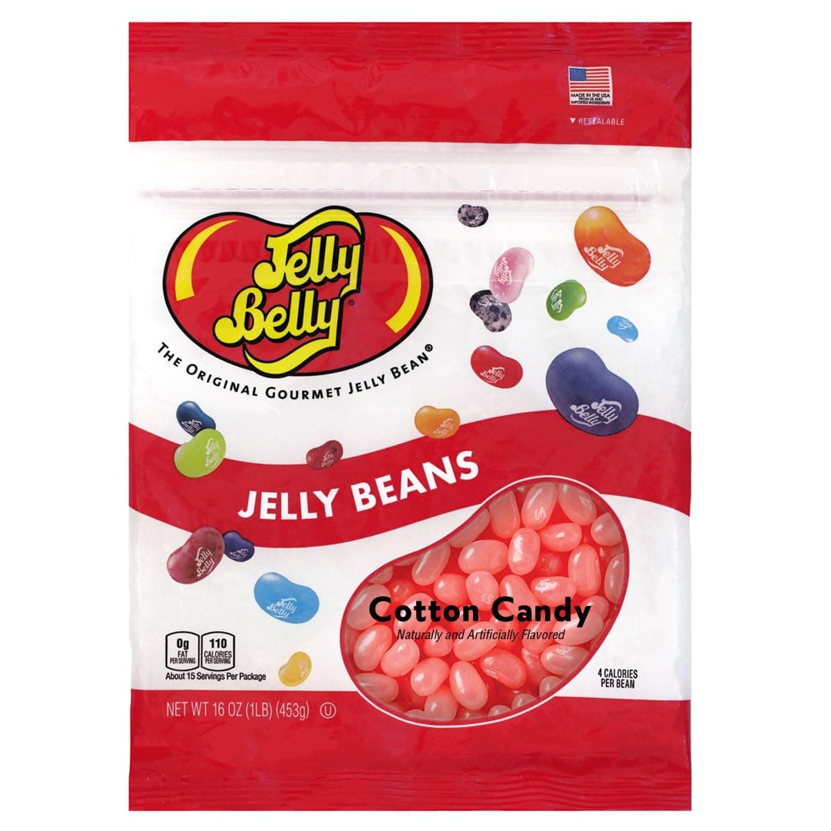 Cotton Candy Jelly Beans - 1 Pound (16 Ounces) Resealable Bag - Genuine, Official, Straight from the Source