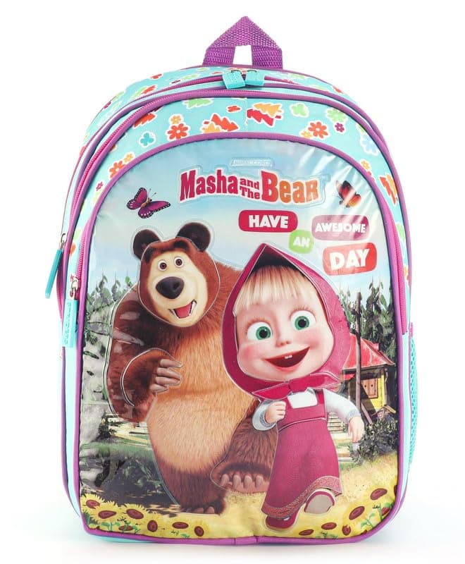 STRIDERS 14 inches Masha & Bear School Bag – The Epitome of Style and Fun Age (3 yr to 5 yr)