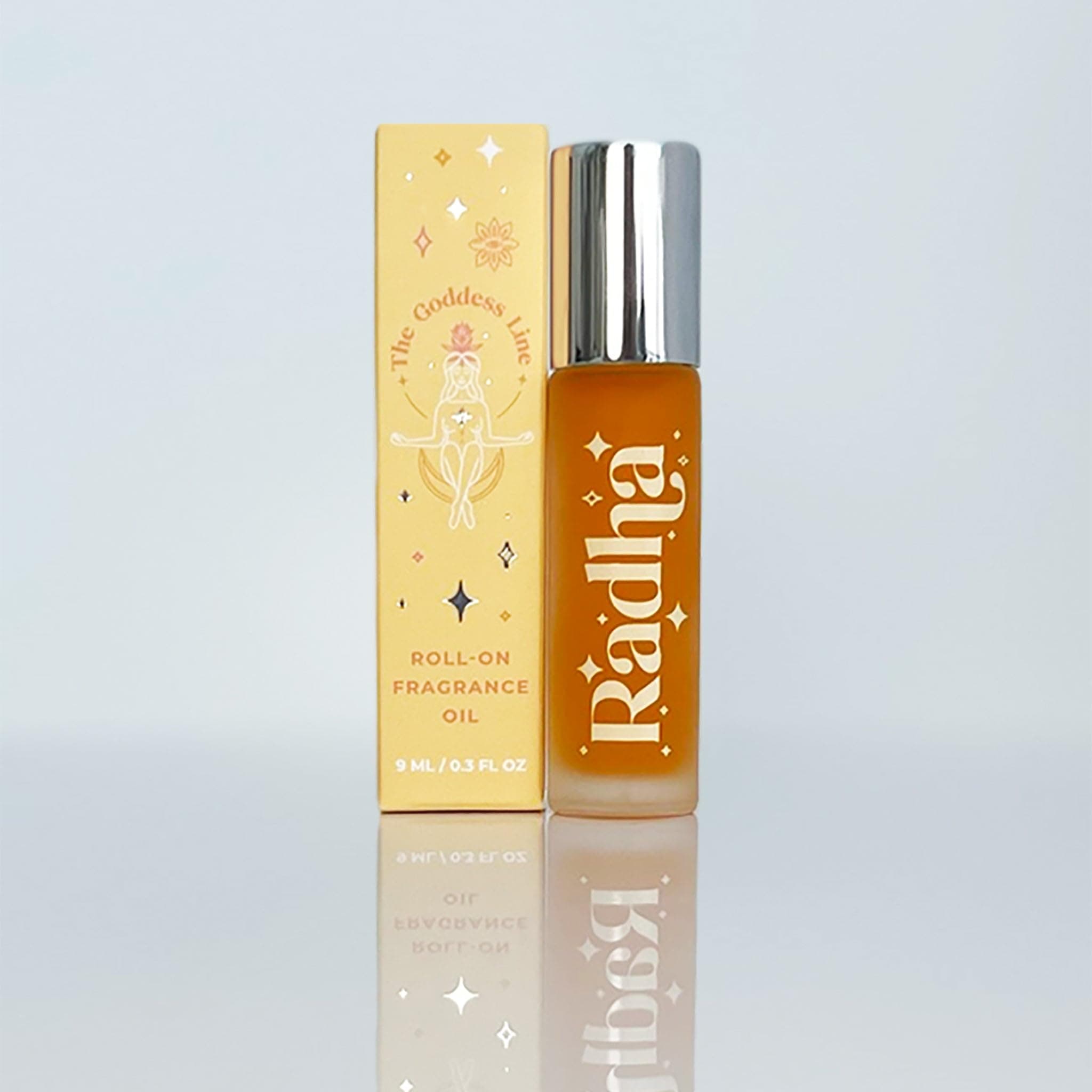 Radha 1/3 Ounce Roll On Fragrance - Organic Essential Oils of: Bulgarian Rose, Peach, Saffron, Cinnamon, Black Pepper, Jasmine and Sandalwood.