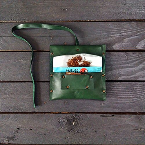 Handmade Pouch American Spirit Port Tobacco The Westlands Handmade full grain Leather Made in Italy with map cases matches Tabac cigarettes Mexican Rolling