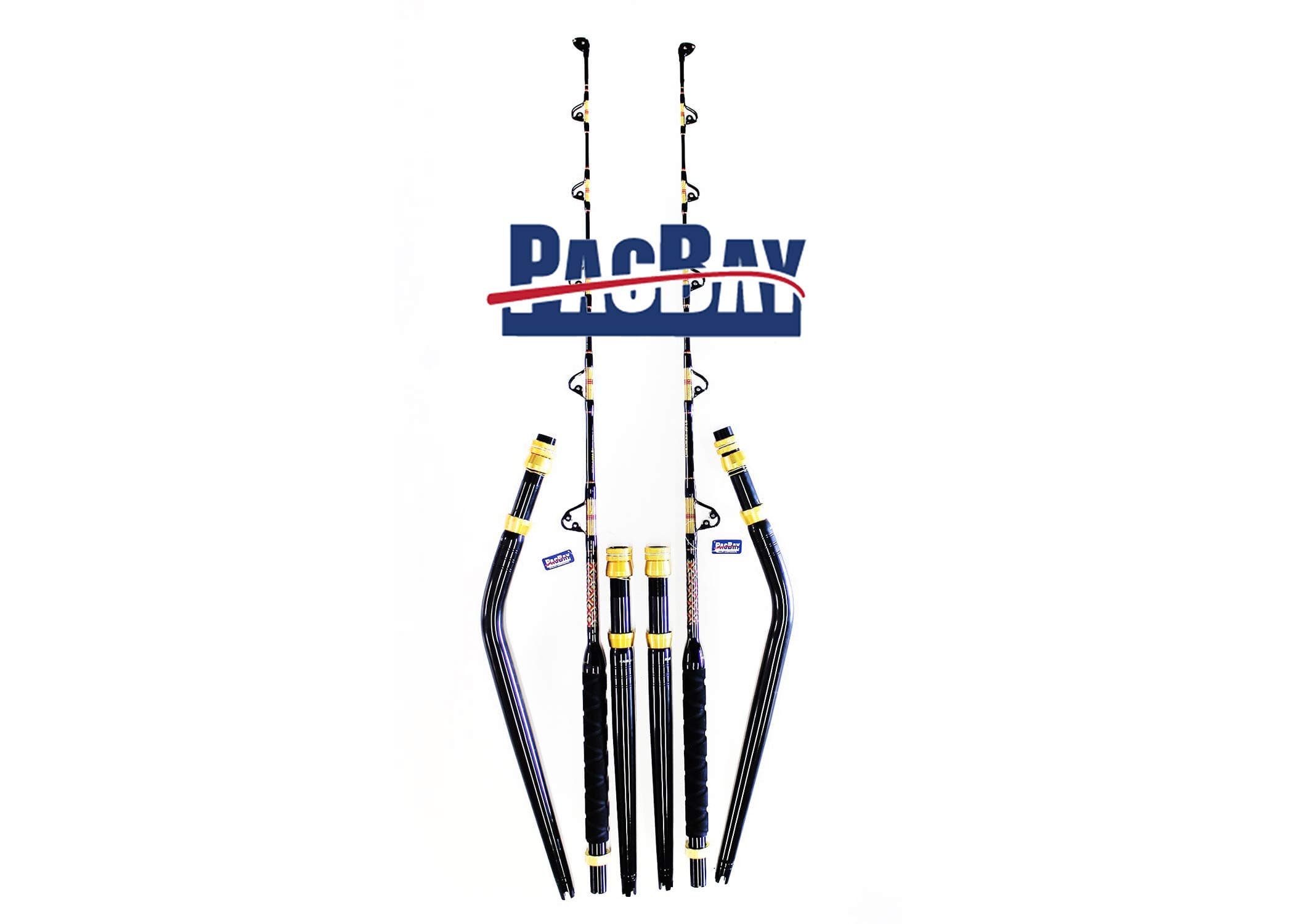 Xcaliber Marine Pair of PRO Tournament Series 6' 30-50 lb Saltwater TROLLING RODS Includes Bent and Straight Butt