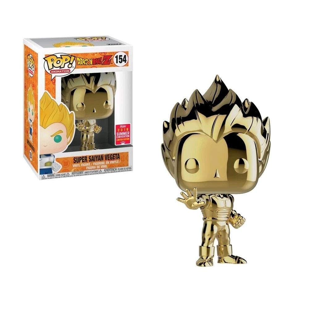 POP Funko Dragon Ball Z Super Saiyan Vegeta Gold Chrome Toy Tokyo SDCC Exclusive (2018 Toy Tokyo SDCC Exclusive)