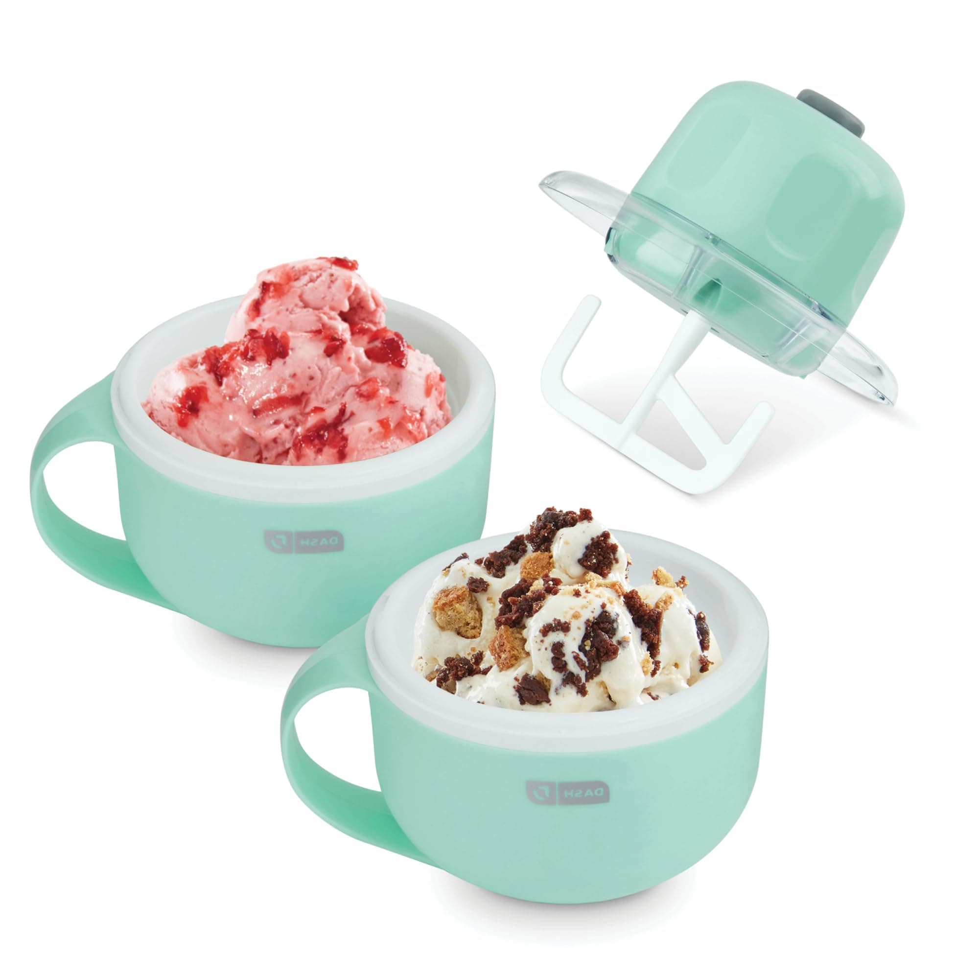 Dash My Mug Ice Cream Maker - Makes Single Serving of Gelato, Frozen Yogurt, Sorbet & More - Easy to Clean & Use - Aqua, 2 Bowls