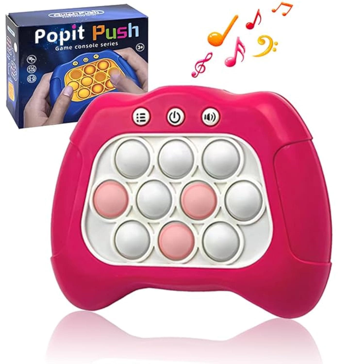 – Quick push bubbles game console,Button Puzzle Pop Light Up Game,decompression breakthrough puzzle game machine,Sensory Fidget Toys for autism,Hand eye coordination game for Kids Adults(pink)