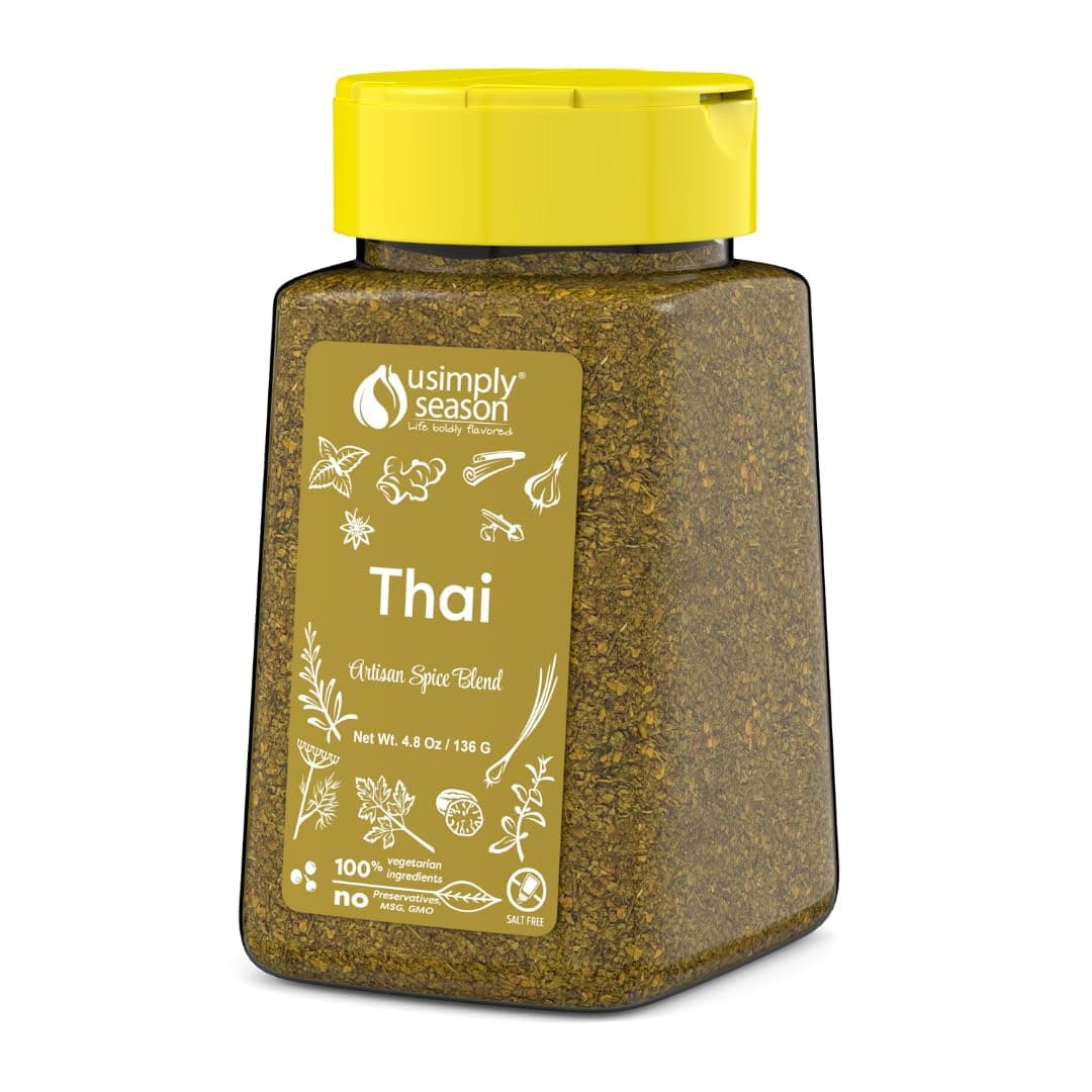 USimplySeason Thai Spice (4.8 oz) - Aromatic Asian Seasoning Blend, Ideal for Soups, Stir-fries, and Grills - No Salt, Vegan, Non-GMO, Made in the USA[Amazon-developed Certification] Compact by Design