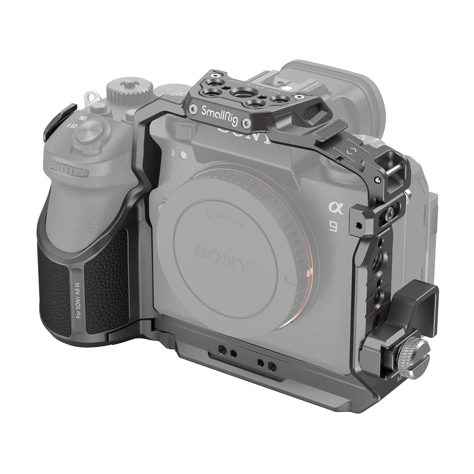 SMALLRIG Camera Cage for Sony Alpha 9 III, Fits Plate for Arca-Type, Compatible with RS 2/RSC 2/RS 3 Stabilizer, with a Cable Clamp for HDMI, Cold Shoe, QD Socket, NATO Rail and Threaded Holes -4533