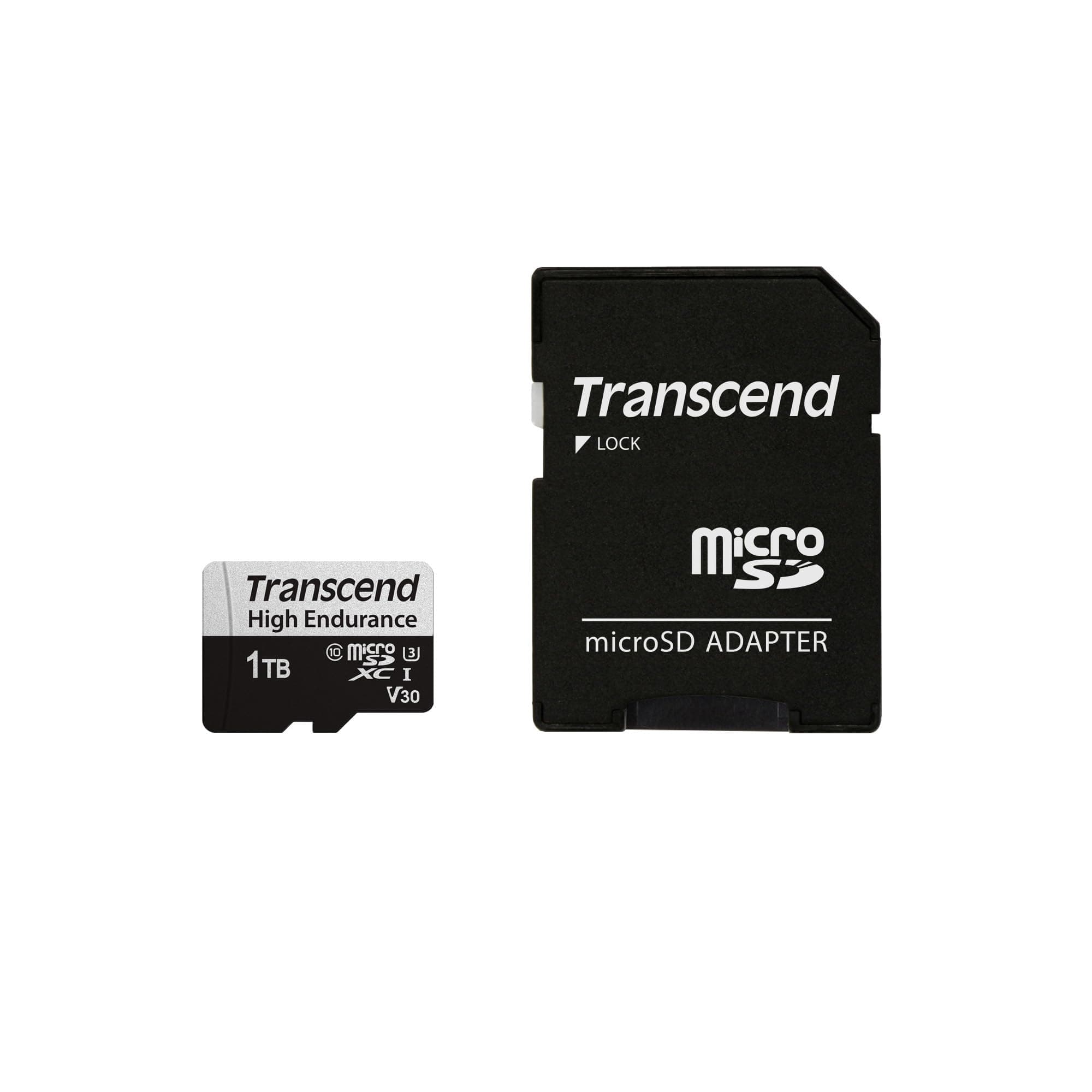 Transcend 1TB 1TB microSD w/adapter, Micro SD, Memory Card, U3, V30, 4K UHD, Up to 100MB/s, For Camera and Drones - TS1TUSD350V