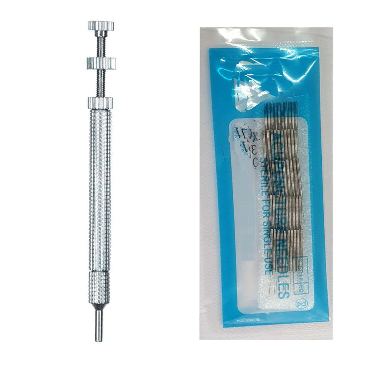 Sujok Acupressure Needle Inserter with Sujok Needle (Total Set of 50 Needles)