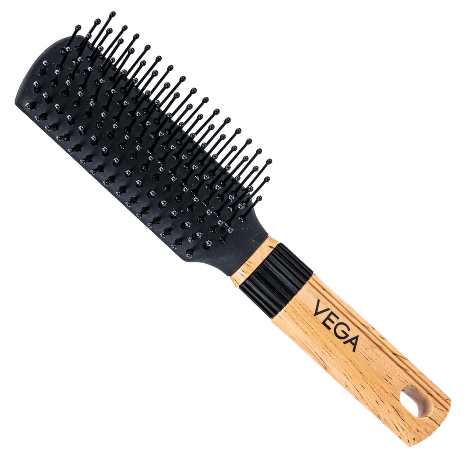 Vega Compact Hair Brush for Women & Men | Detangling & Styling Brush with Ball-Tipped Bristles | Paddle Hair Comb for Smooth, Frizz-Free Hair, (India's No.1* Hair Brush Brand, R5-FB)
