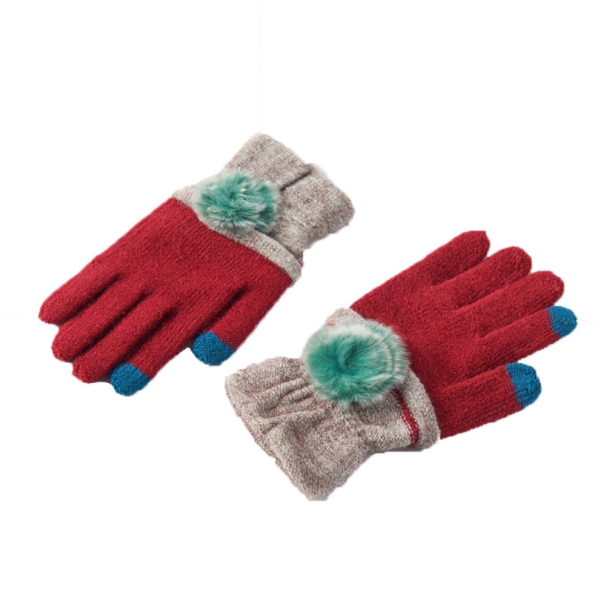 CCAILIS Woman Touchscreen Glove Winter Warm Thickened Knit Cute Student Outdoor Cold Fingering Gloves,J-OneSize