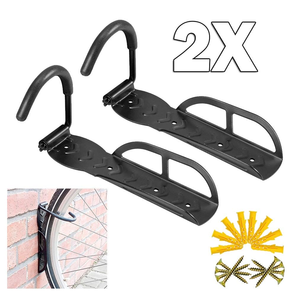 TMZ 2X STEEL BICYCLE STORAGE WALL MOUNTED MOUNT HOOK RACK HOLDER HANGER STAND