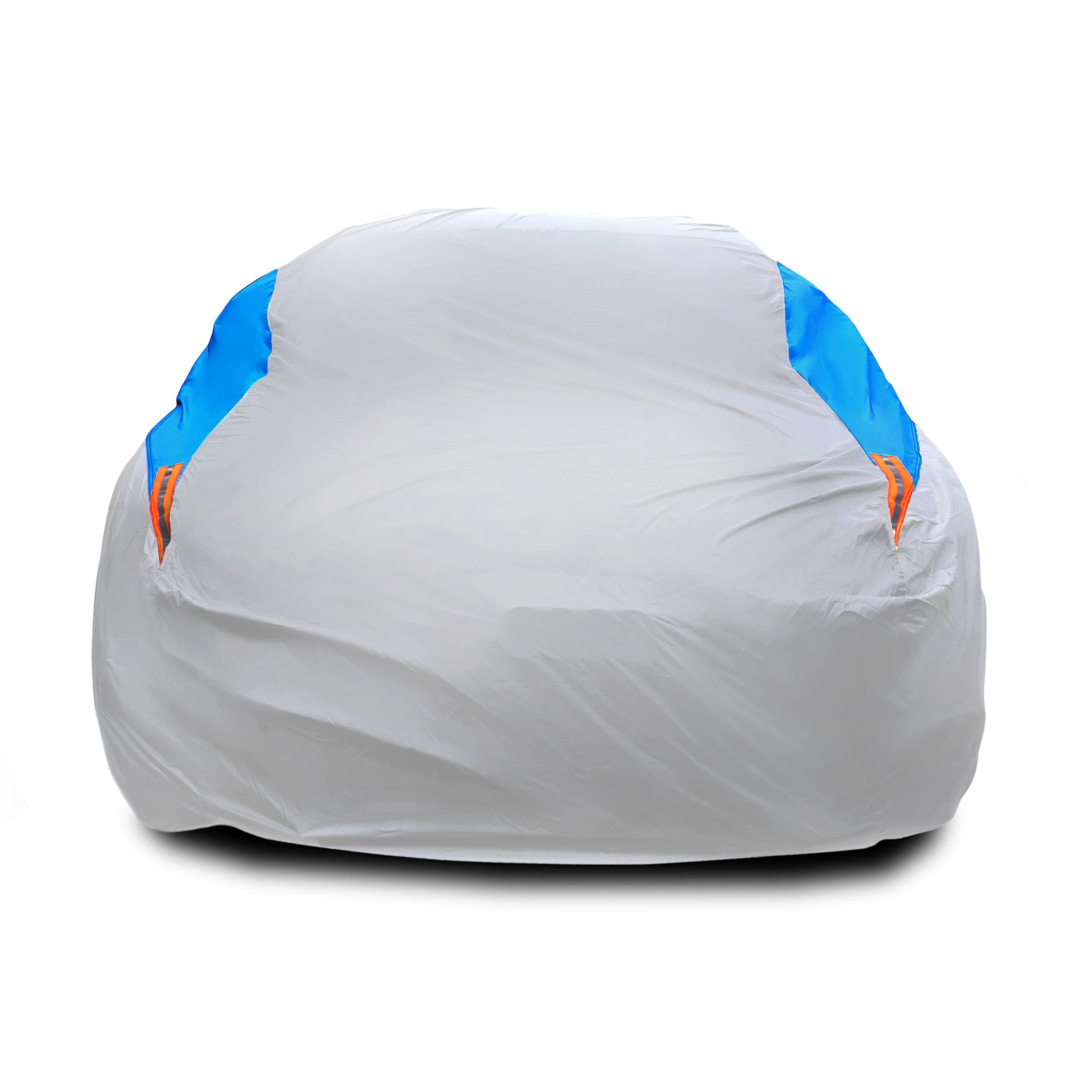 MORNYRAY Waterproof Car Cover All Weather Snowproof UV Protection Windproof Outdoor Full car Cover, Universal Fit for Sedan (Fit Sedan Length Up to 153 inch, Silver)