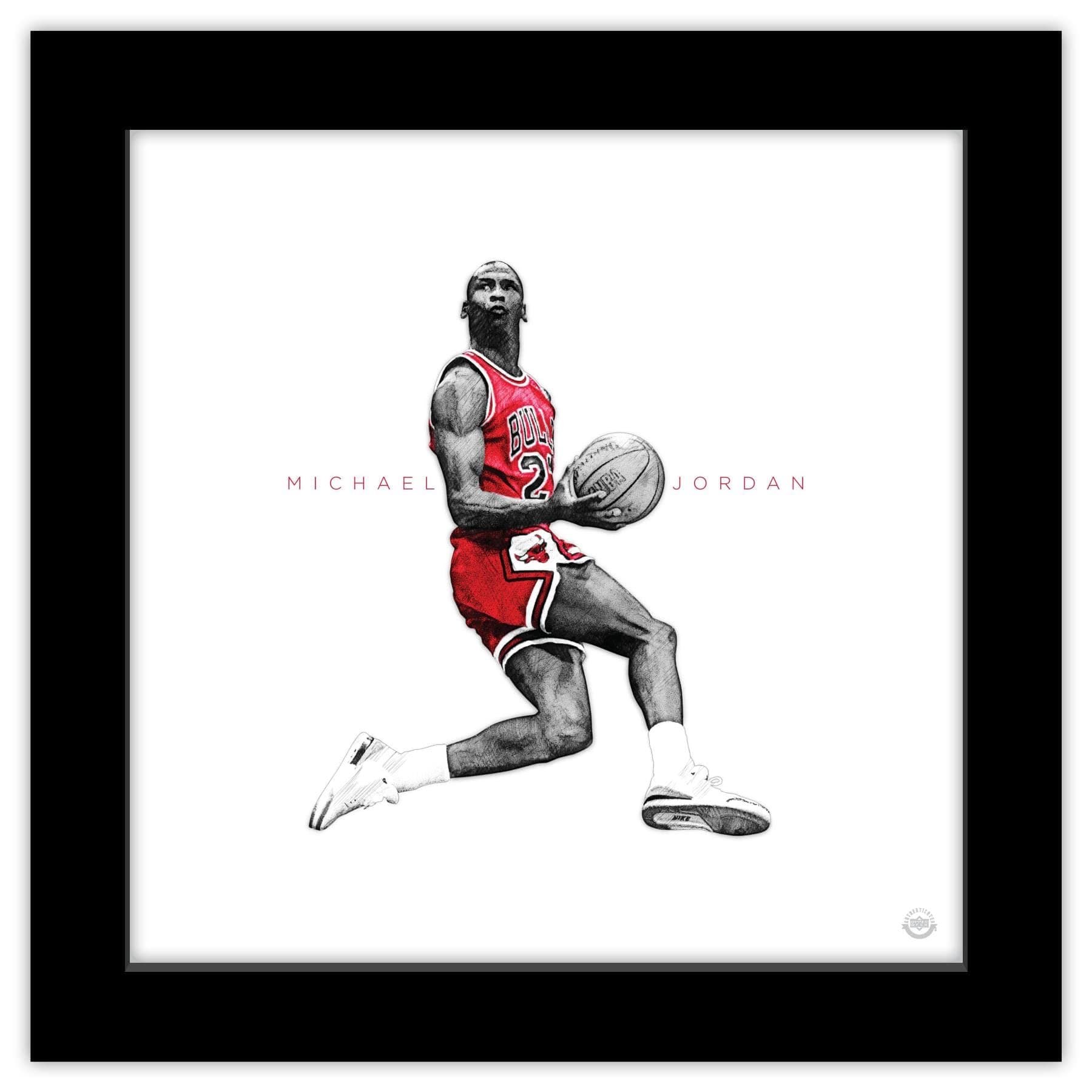 Trends International Gallery Pops Michael Jordan - Iconic Jordan Wall Art Wall Poster, 12" x 12", Black Frame Version