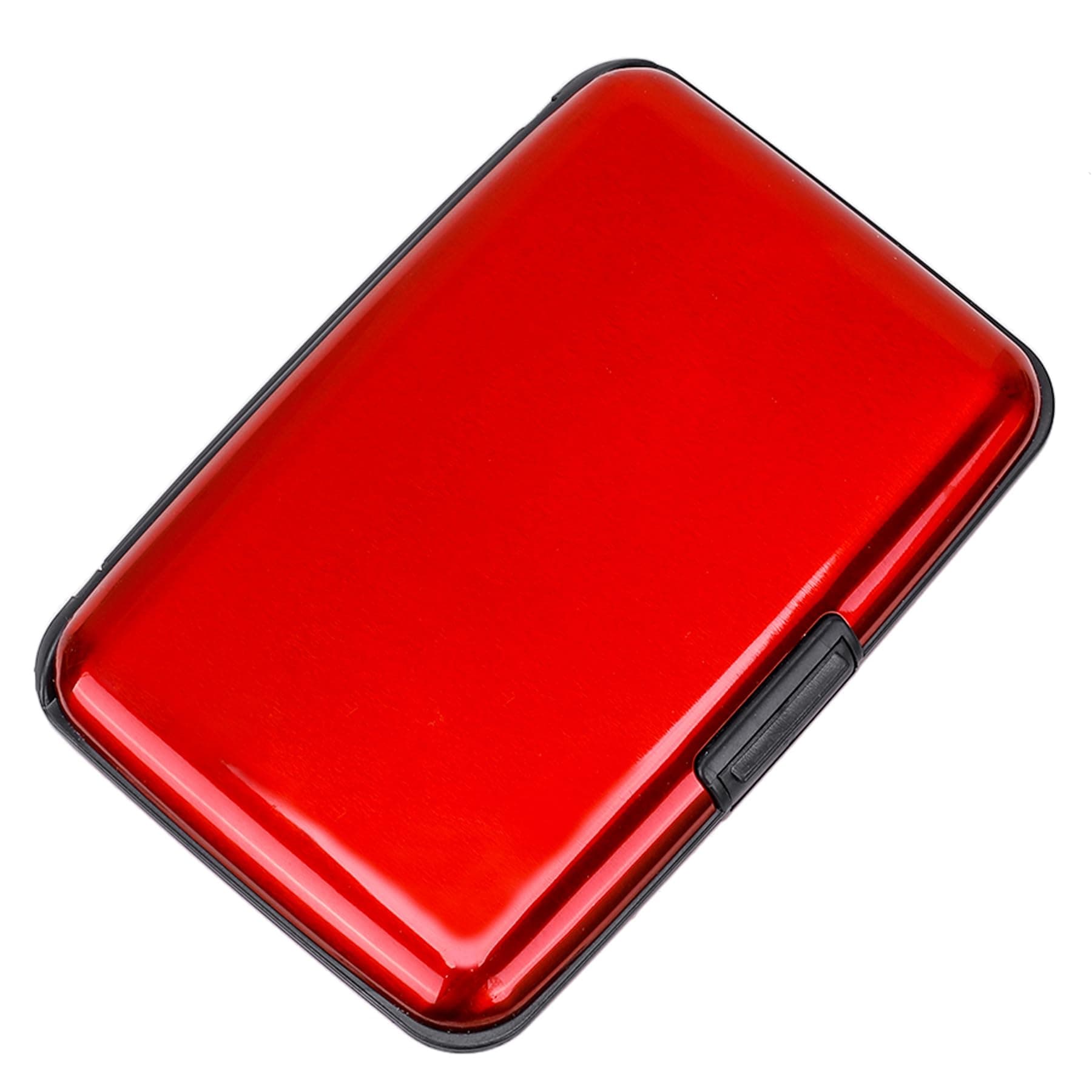 Mini RFID Aluminum Wallet Credit Cards Holder Business Card Case Metal ID Case for Men Women (Red)